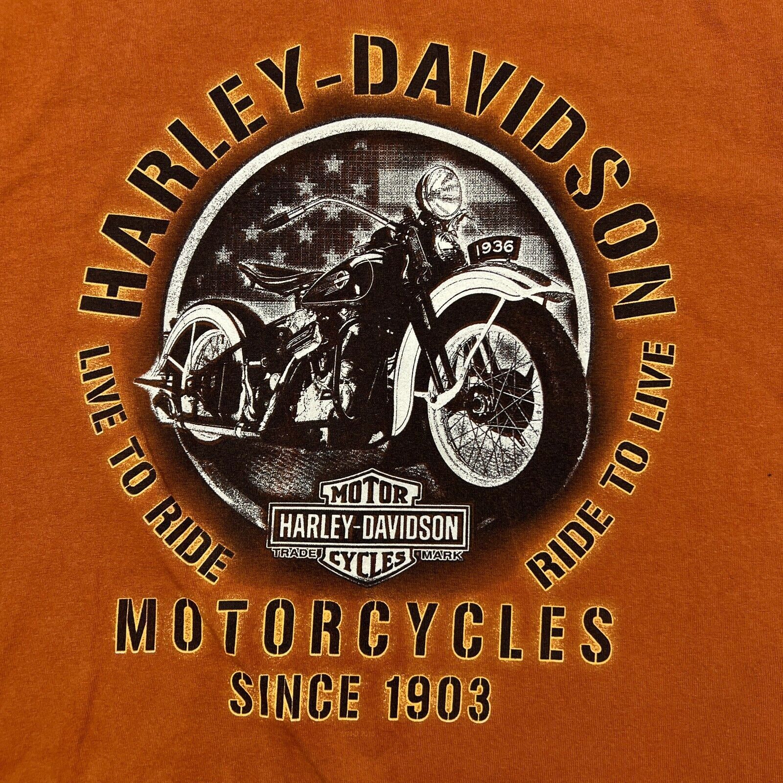 Harley Davidson × Vintage Vintage Y2K Harley Davidson T Shirt Ride To Live Biker Tee Size US L / EU 52-54 / 3 - 2 Thumbnail