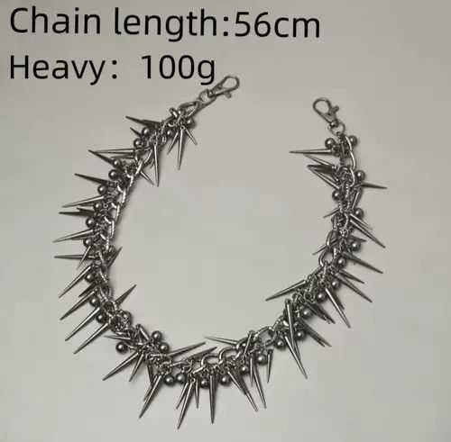 Japanese Brand Retro streetwear punk rivet spike pants pocket chain Size ONE SIZE - 5 Thumbnail