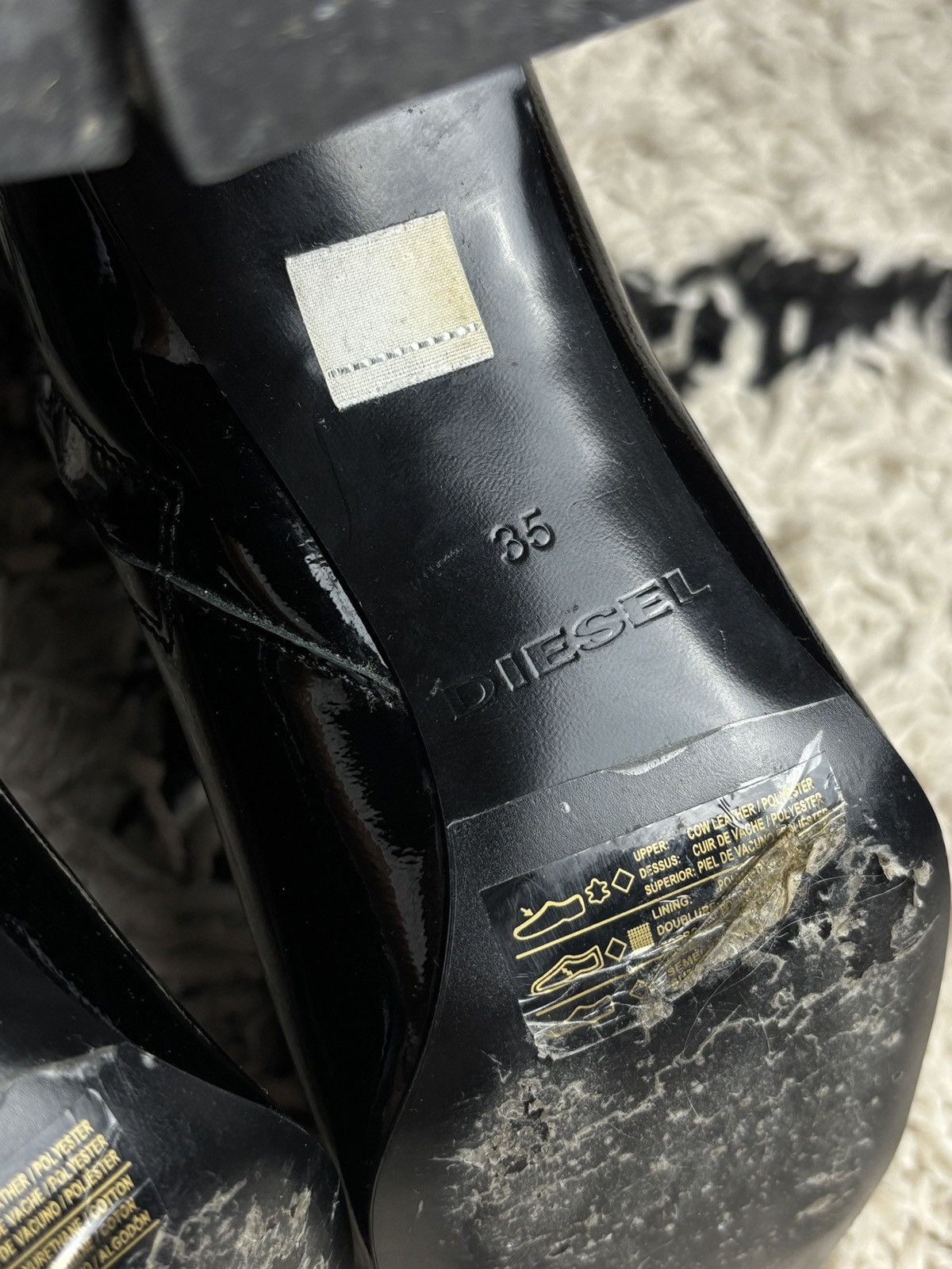 Diesel Diesel D-Millenia Patent Leather Ankle Avant Garde Zip Boots Size US 5 / IT 35 - 12 Thumbnail
