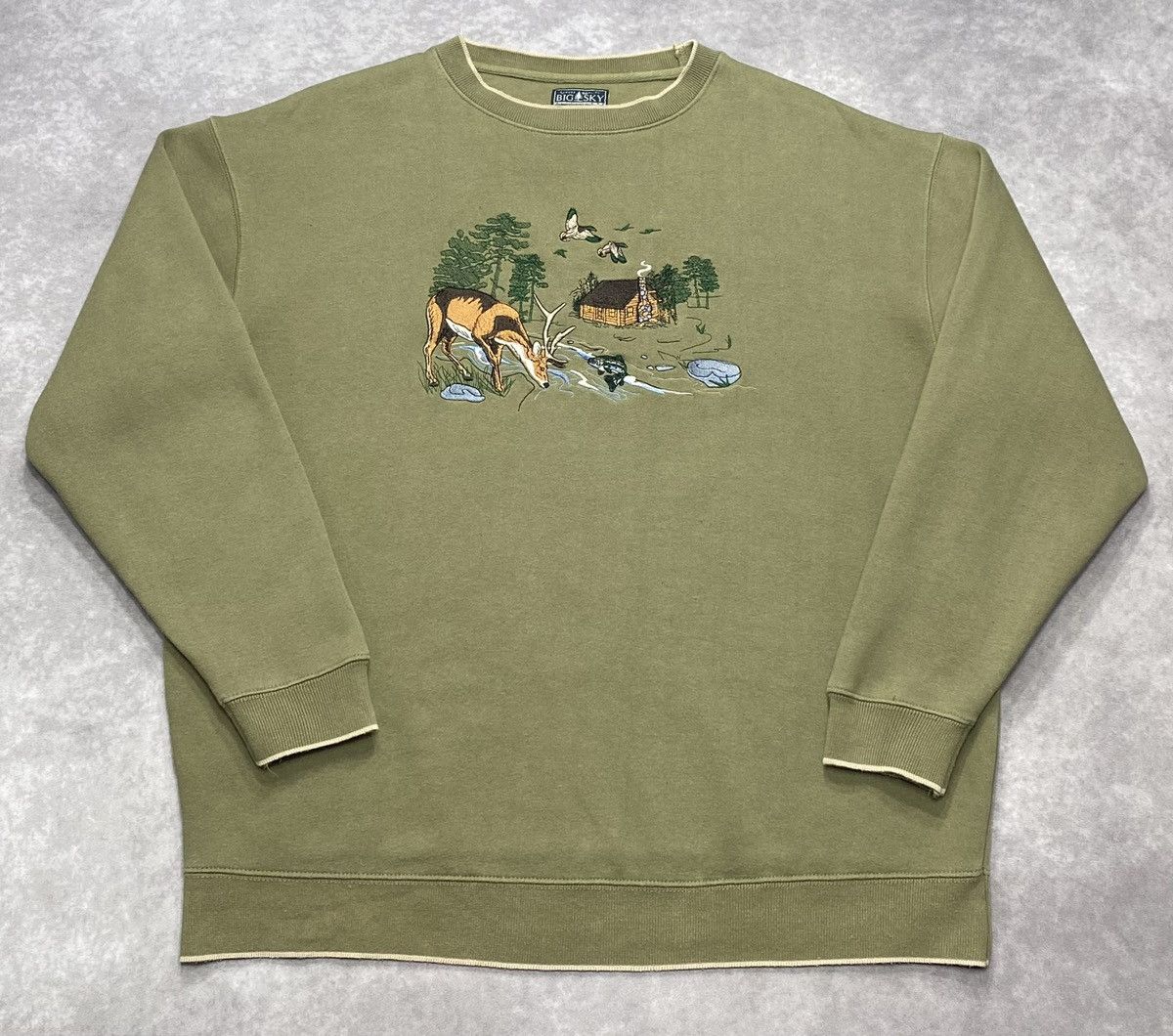 Vintage 90’s Vintage Big Sky Deer Crewneck Sweatshirt Size US L / EU 52-54 / 3 - 1 Thumbnail