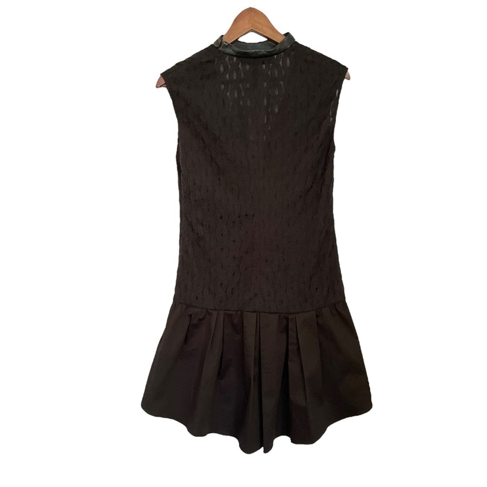 THAKOON NWT Thakoon Leather Collared Embroidered Cable Knit Dress Size S / US 4 / IT 40 - 2 Thumbnail