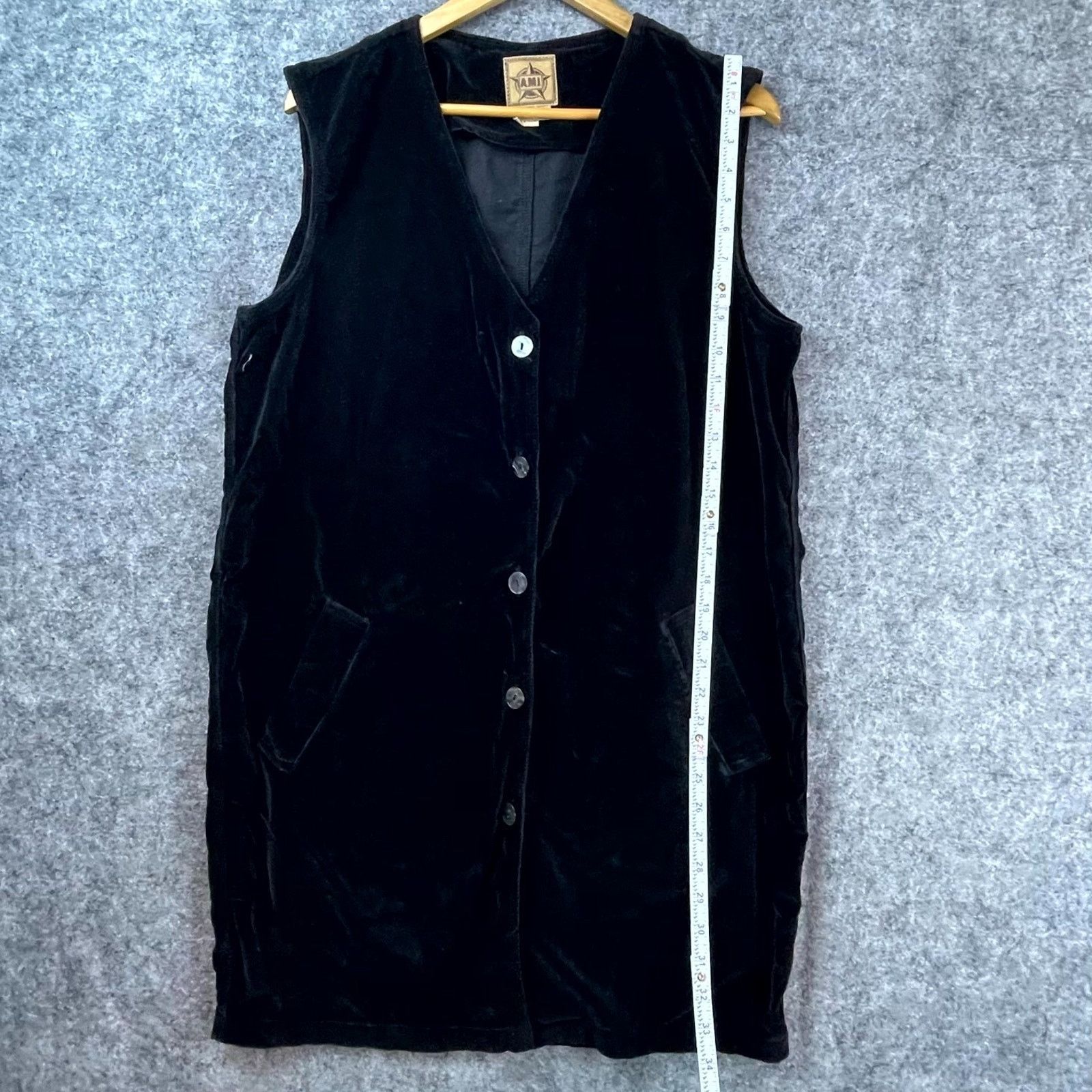 AMI A.M.I. Velvet Dress Large Black Y2K 90s Grunge Dark Academia Size L / US 10 / IT 46 - 4 Thumbnail