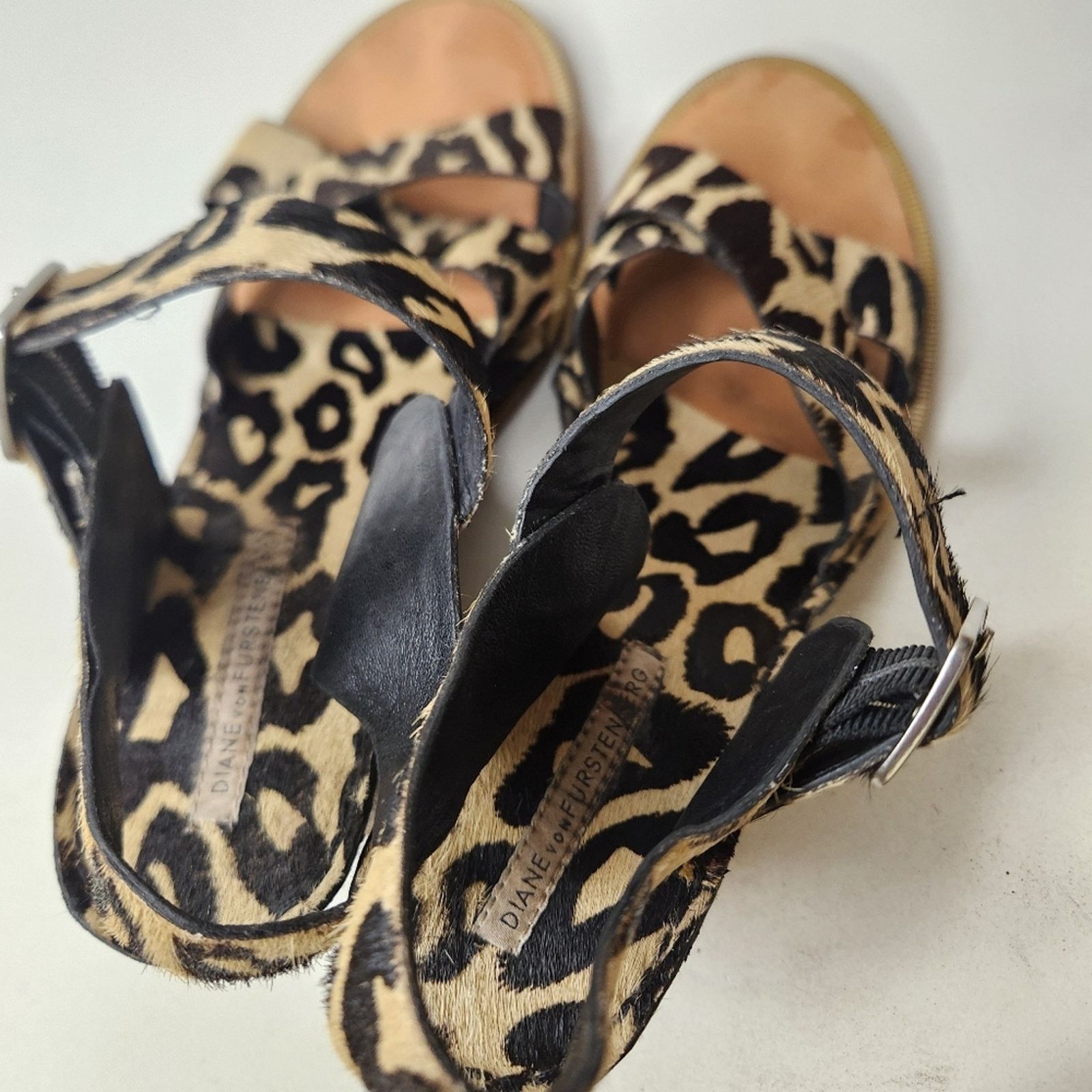 Diane von Furstenberg Diane Von Furstenberg Dagga Wedge Leopard Sandal Size 6.5 Size US 6.5 / IT 36.5 - 4 Thumbnail