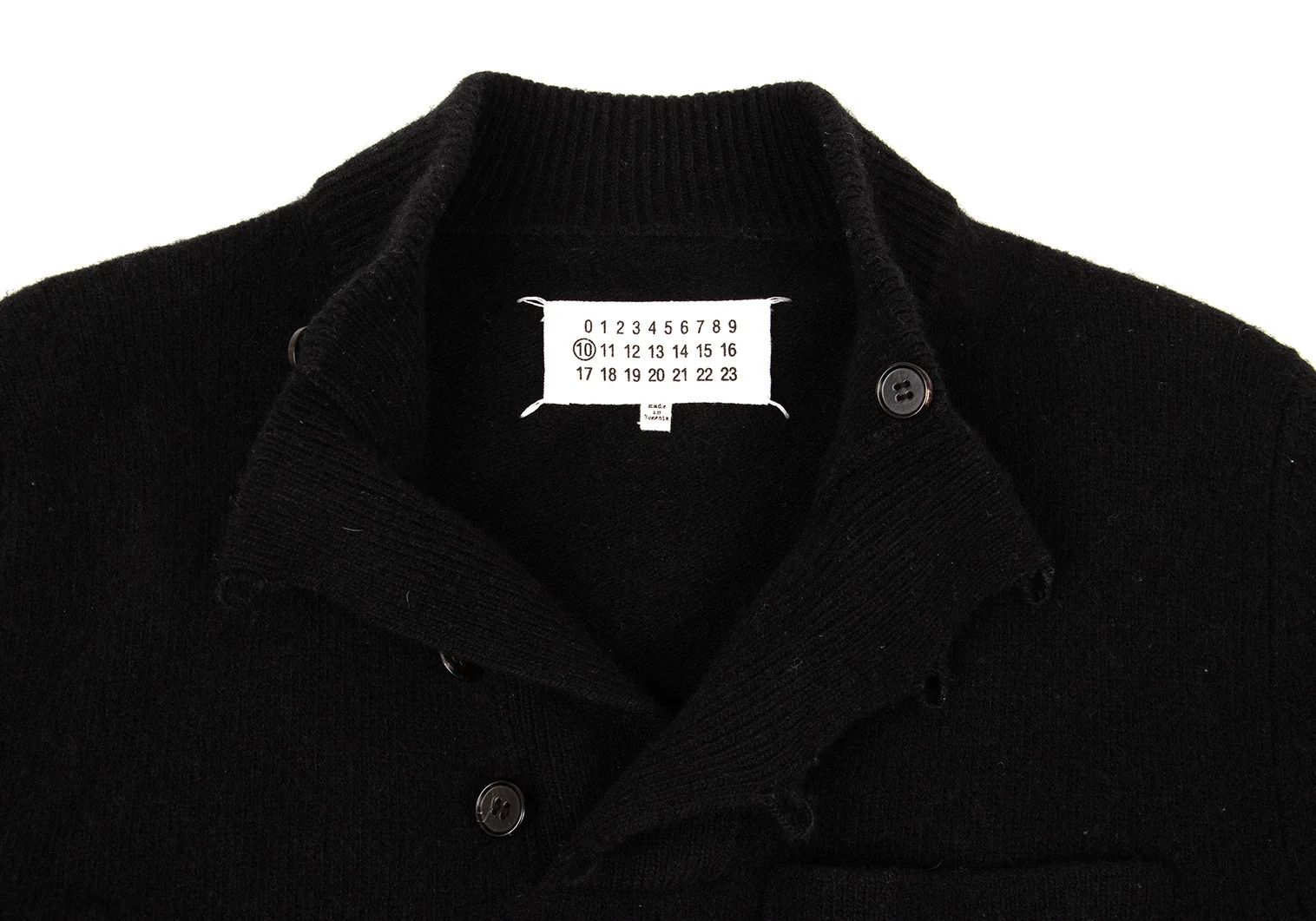Maison Margiela Wool Button Neck Pullover Knit Sweater Black Size S Size US S / EU 44-46 / 1 - 6 Thumbnail