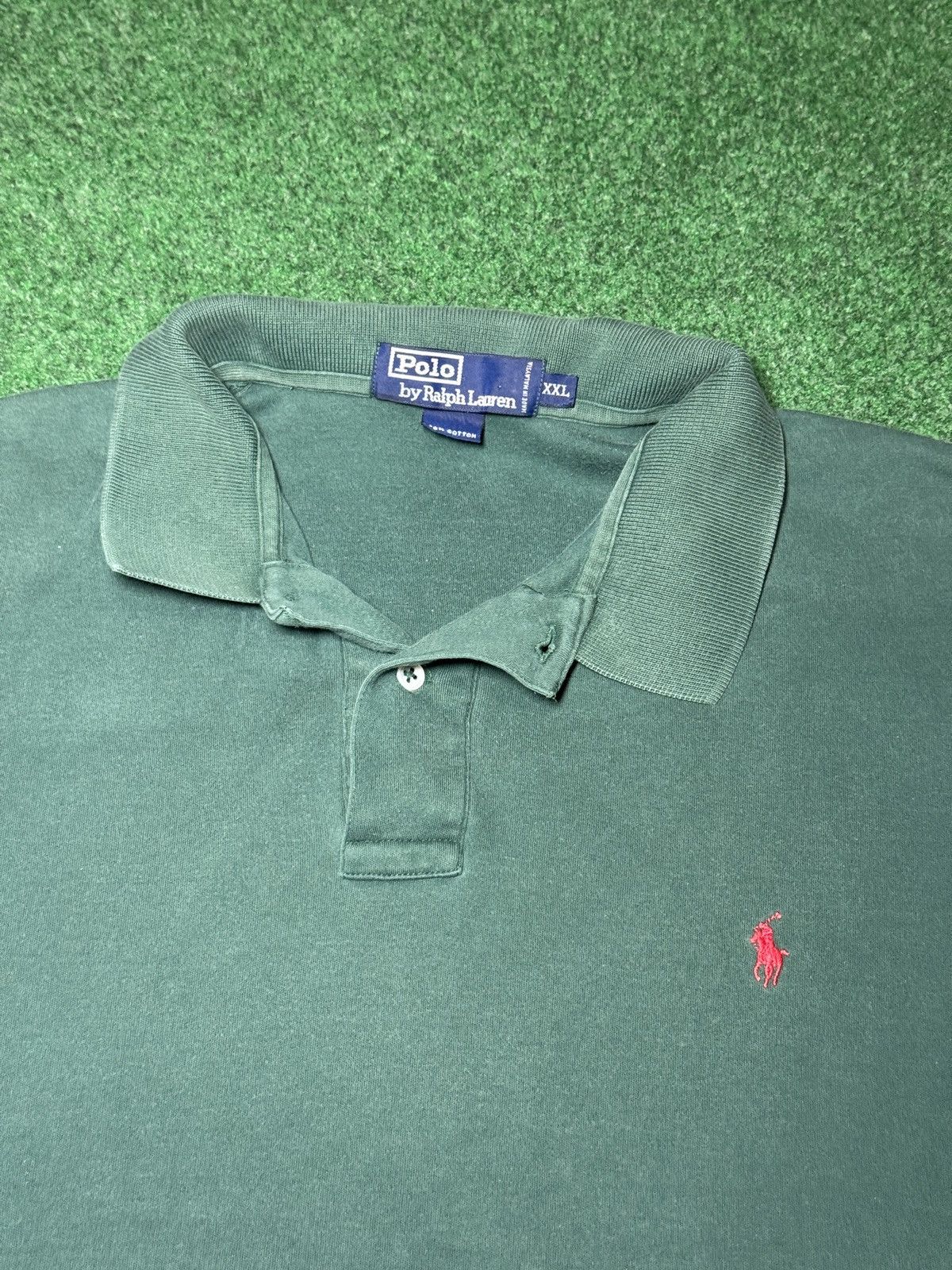 Polo Ralph Lauren Vintage Polo Ralph Lauren Green Polo Cotton XXL Shirt Size US XXL / EU 58 / 5 - 2 Thumbnail