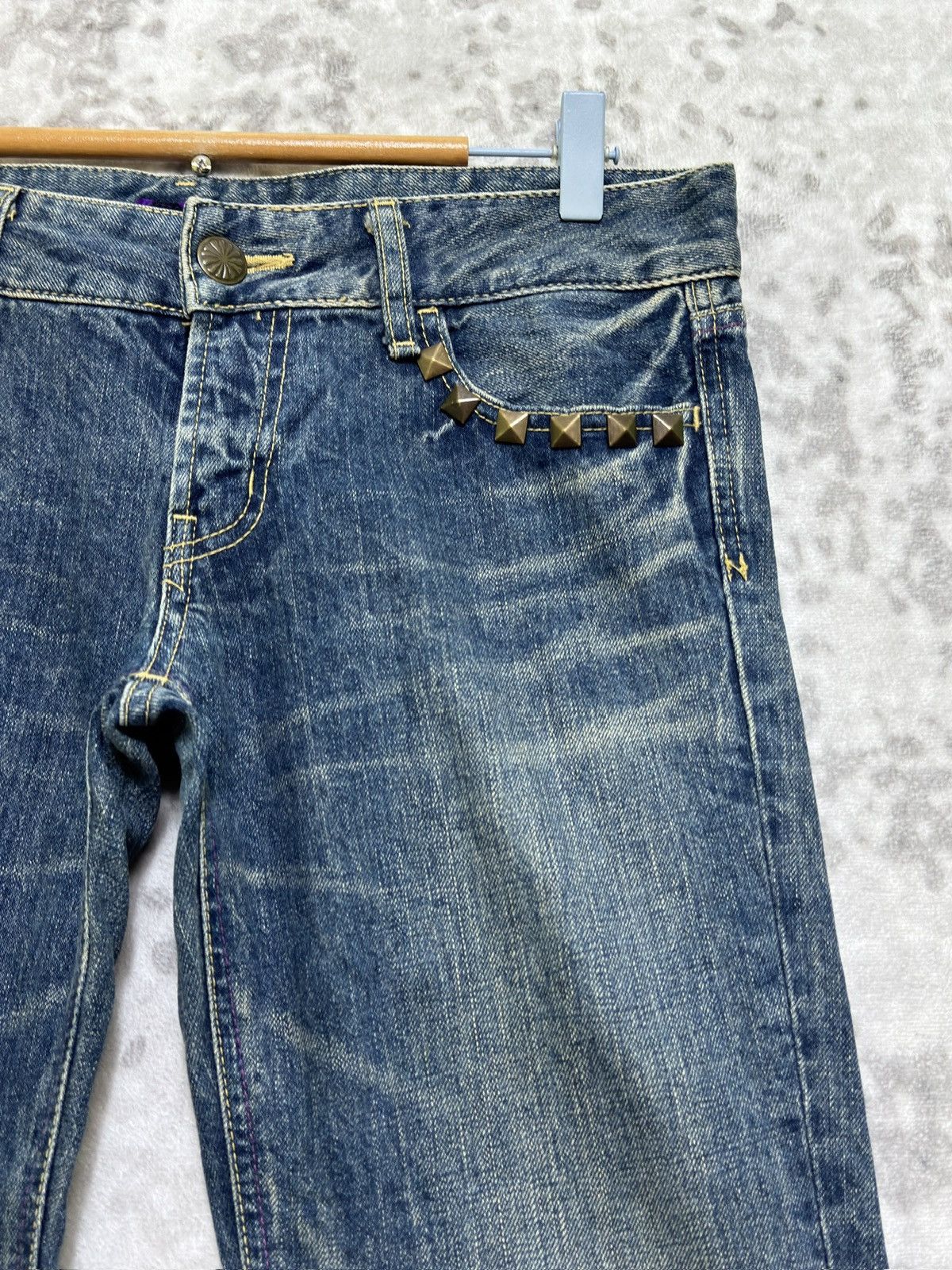 Hysteric Glamour SLY Y2K Low Rise Studded Bootcut Mud Wash Denim Jeans Size US 32 / EU 48 - 5 Thumbnail