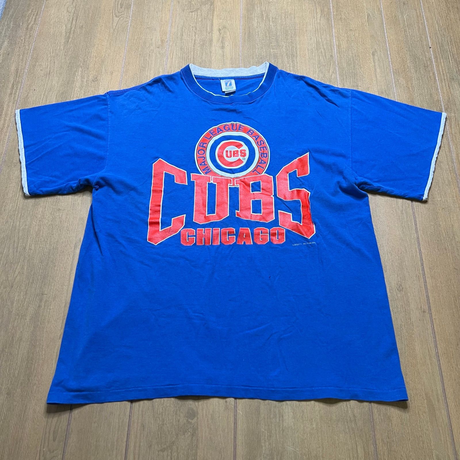 Logo 7 Vintage 80s Chicago Cubs Logo 7 MLB Spellout Logo Sz XL Y2K Size US XL / EU 56 / 4 - 1 Thumbnail