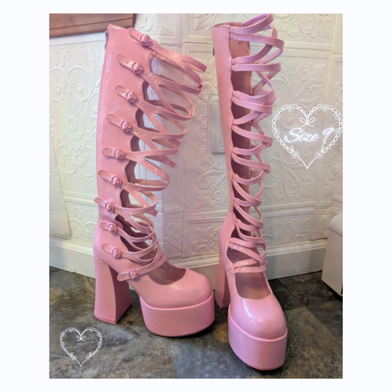 Dolls Kill Dolls Kill Sugar Thrillz "Enchanted To Meet U" Pink Heels Size US 9 / IT 39 - 3 Thumbnail