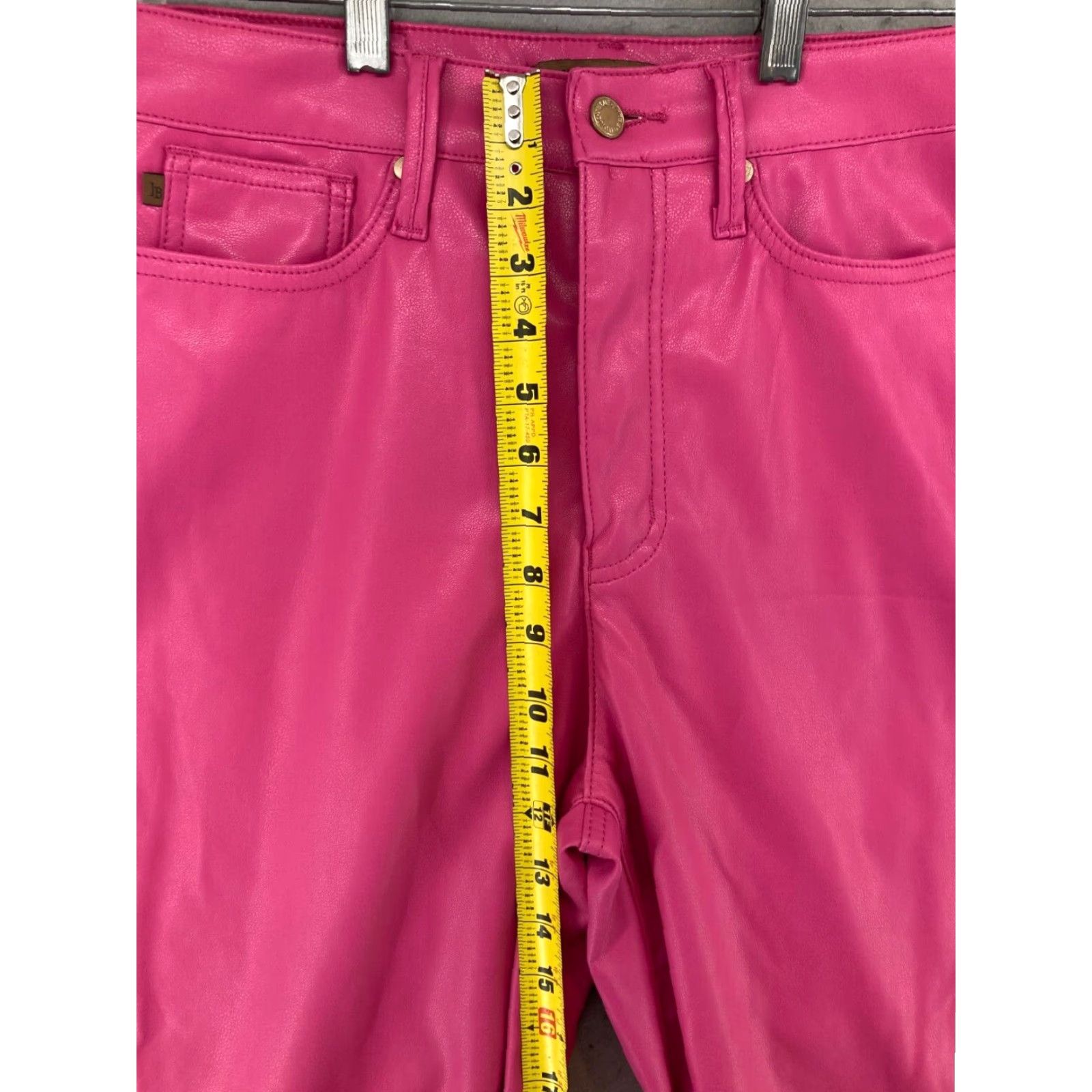 Vintage Judy Blue Womens Pleather Pants 5 Pink City Straight Size 27" / US 4 / IT 40 - 4 Thumbnail