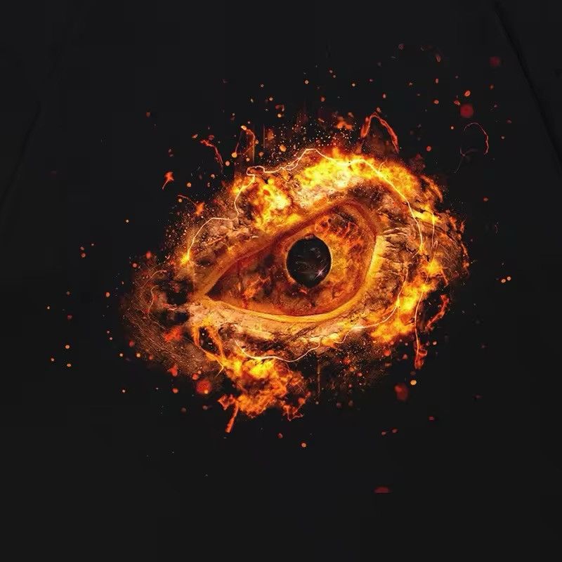 Japanese Brand Gothic Flaming Evil Eye Print Streetwear T shirt Size US S / EU 44-46 / 1 - 3 Thumbnail