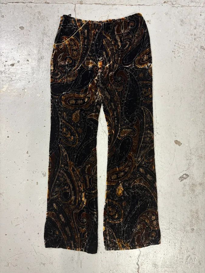 Roberto Cavalli 2000s Cavalli Velvet Dark Orange Pants Size 28" / US 6 / IT 42 - 7 Thumbnail