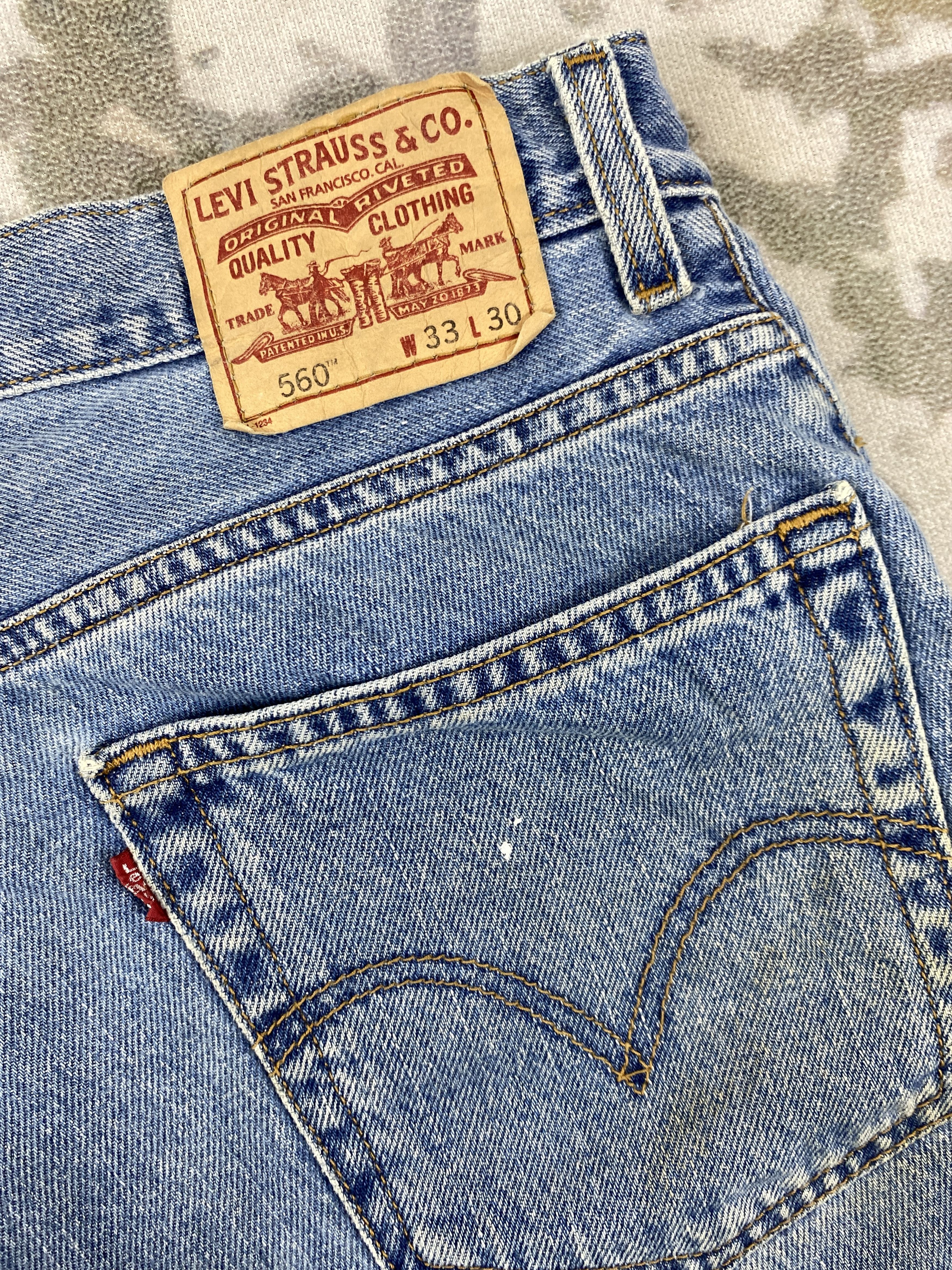 Levi's Vintage Levi's 560 Comfort Fit Dirty Denim 34 x 29.5 -JN558 Size US 34 / EU 50 - 12 Thumbnail