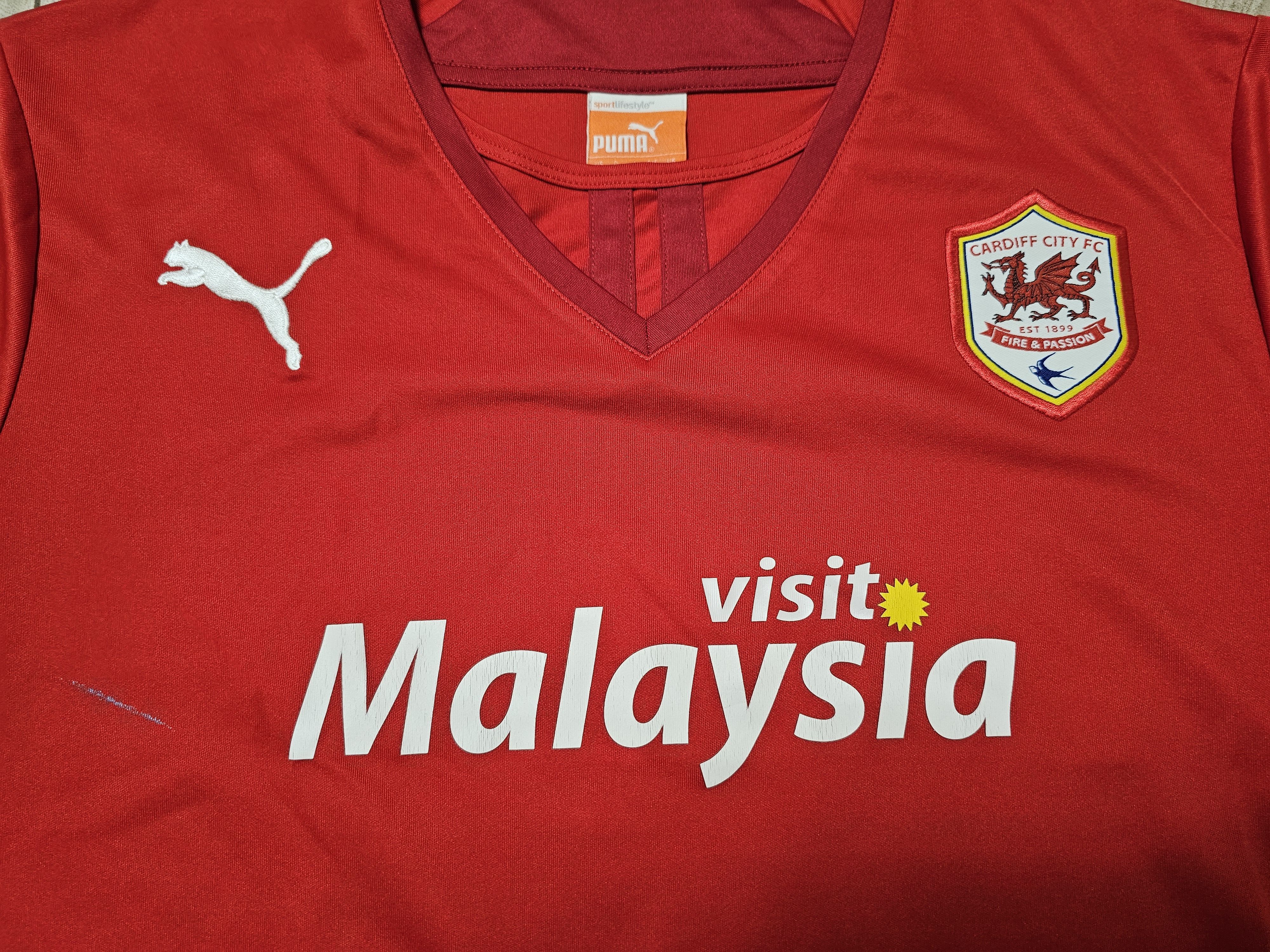 Puma CARDIFF CITY 2013 2014 HOME FOOTBALL SHIRT SOCCER JERSEY Size US L / EU 52-54 / 3 - 3 Thumbnail