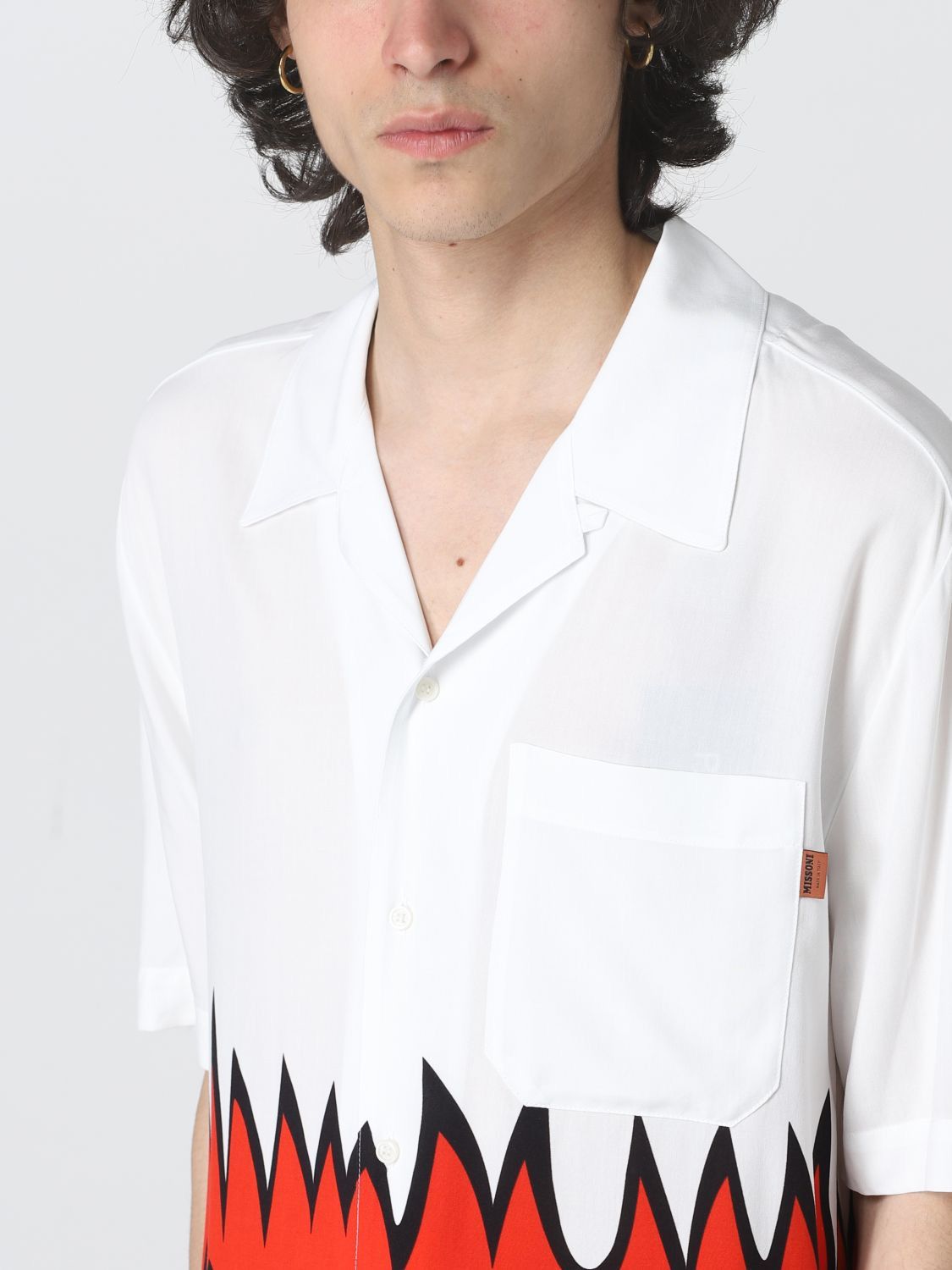 Missoni !DS! FW21 Missoni Bowling Zigzag White Shirt Size US L / EU 52-54 / 3 - 3 Thumbnail