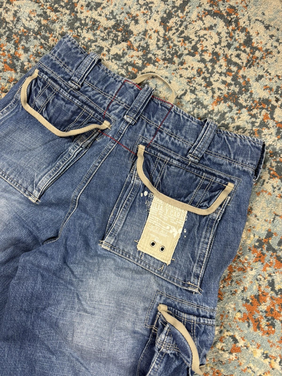 Japanese Brand × Jet Lag × Vintage Vintage y2k Jet Lag crazy cargo denim shorts bondage style Size US 31 - 7 Thumbnail