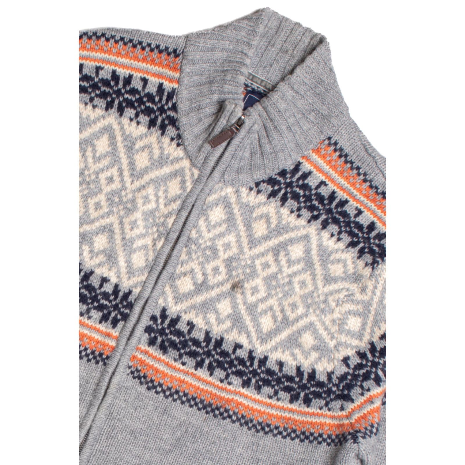 Vintage VINTAGE Gray Fair Isle Hechter Sweater Large Knit Nordic Pattern 1056 Men’s 21” Chest 28” Length Size L / US 10 / IT 46 - 2 Thumbnail