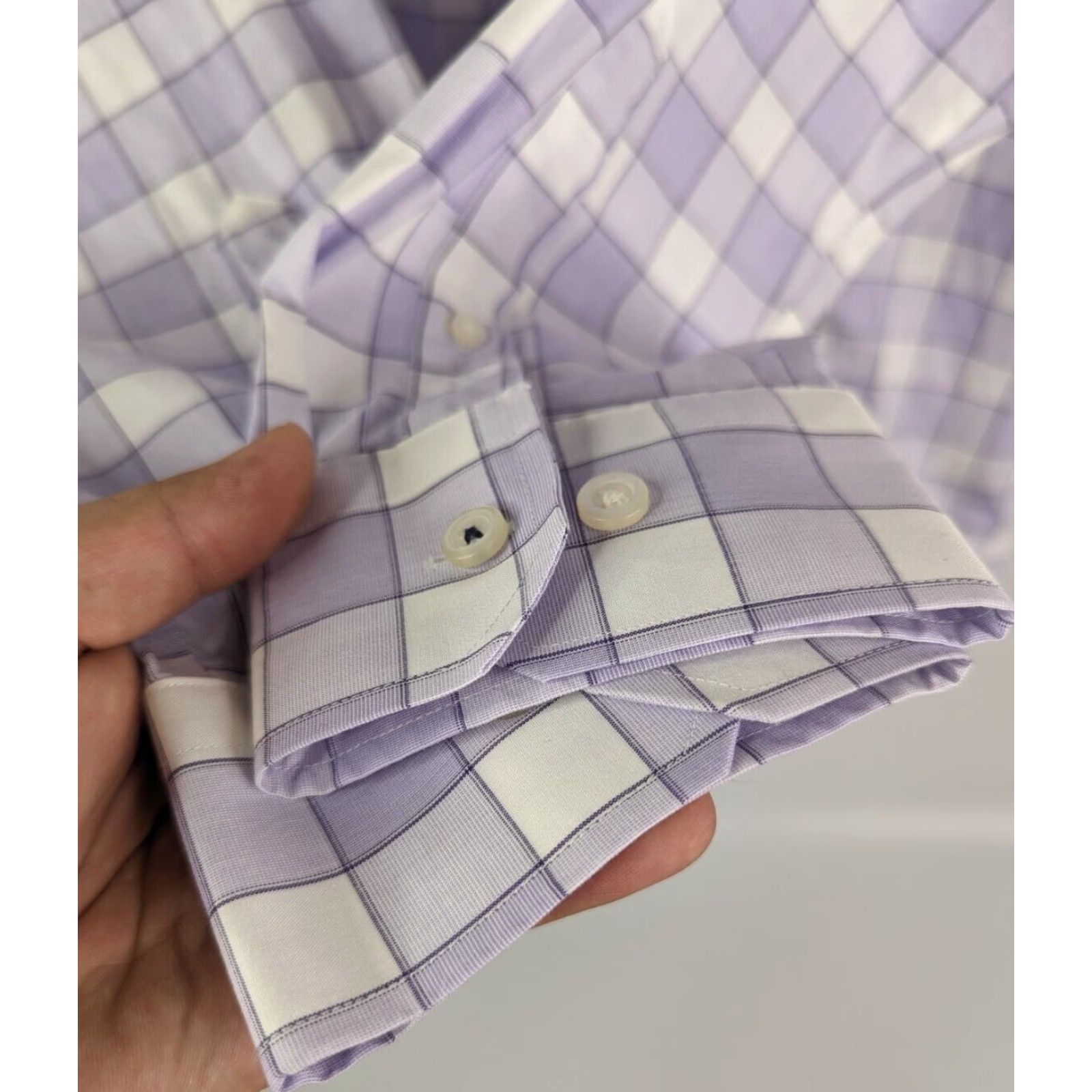 Banana Republic Banana Republic Purple Plaid Camden Fit Non-Iron Mens Large Long Sleeve Shirt Size US L / EU 52-54 / 3 - 3 Thumbnail