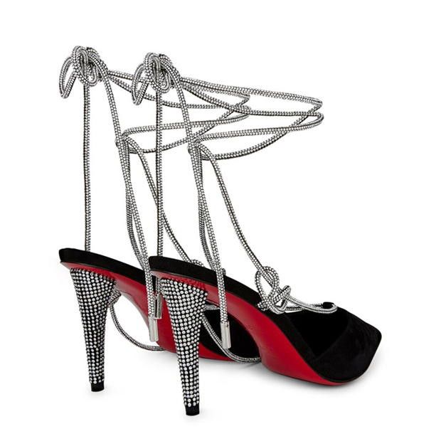 Christian Louboutin Astrid Lace Strassita 85mm Suede Pumps Size US 7 / IT 37 - 5 Thumbnail