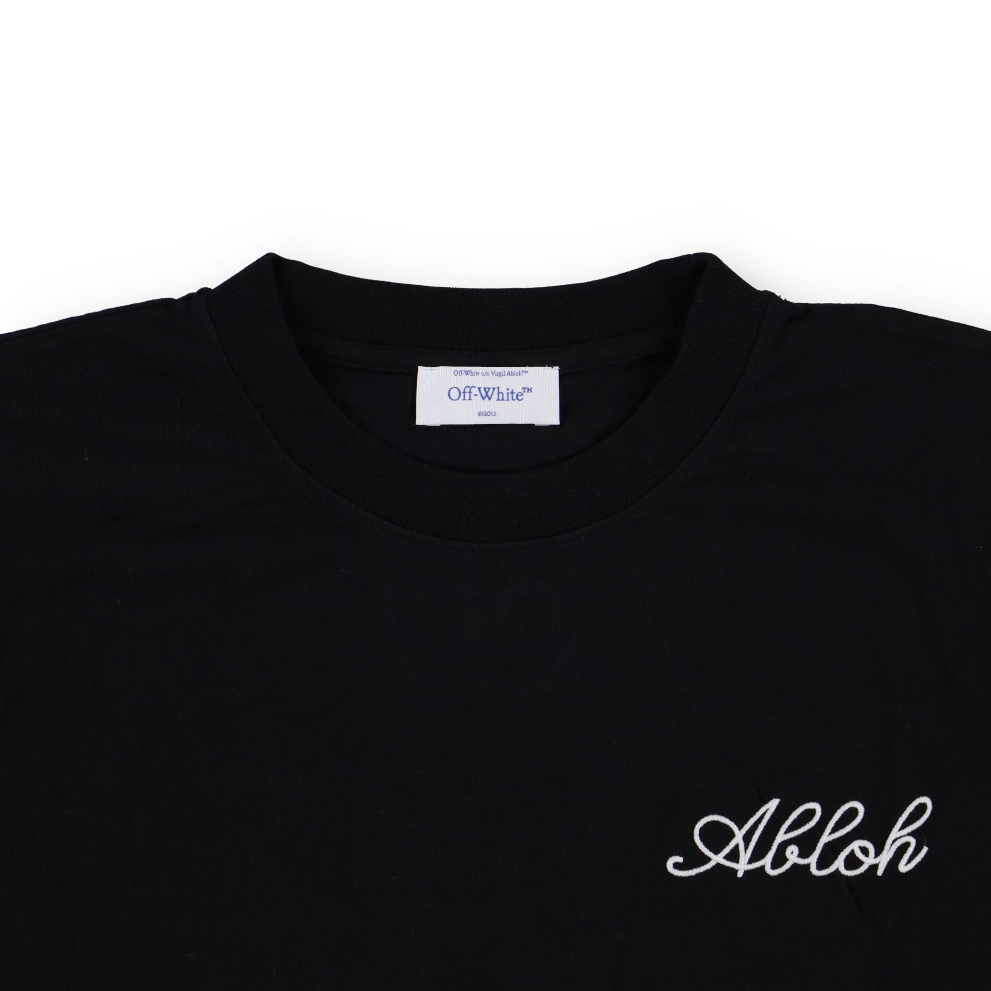Off-White Black Embroidered Abloh Logo T-Shirt Size US M / EU 48-50 / 2 - 2 Thumbnail