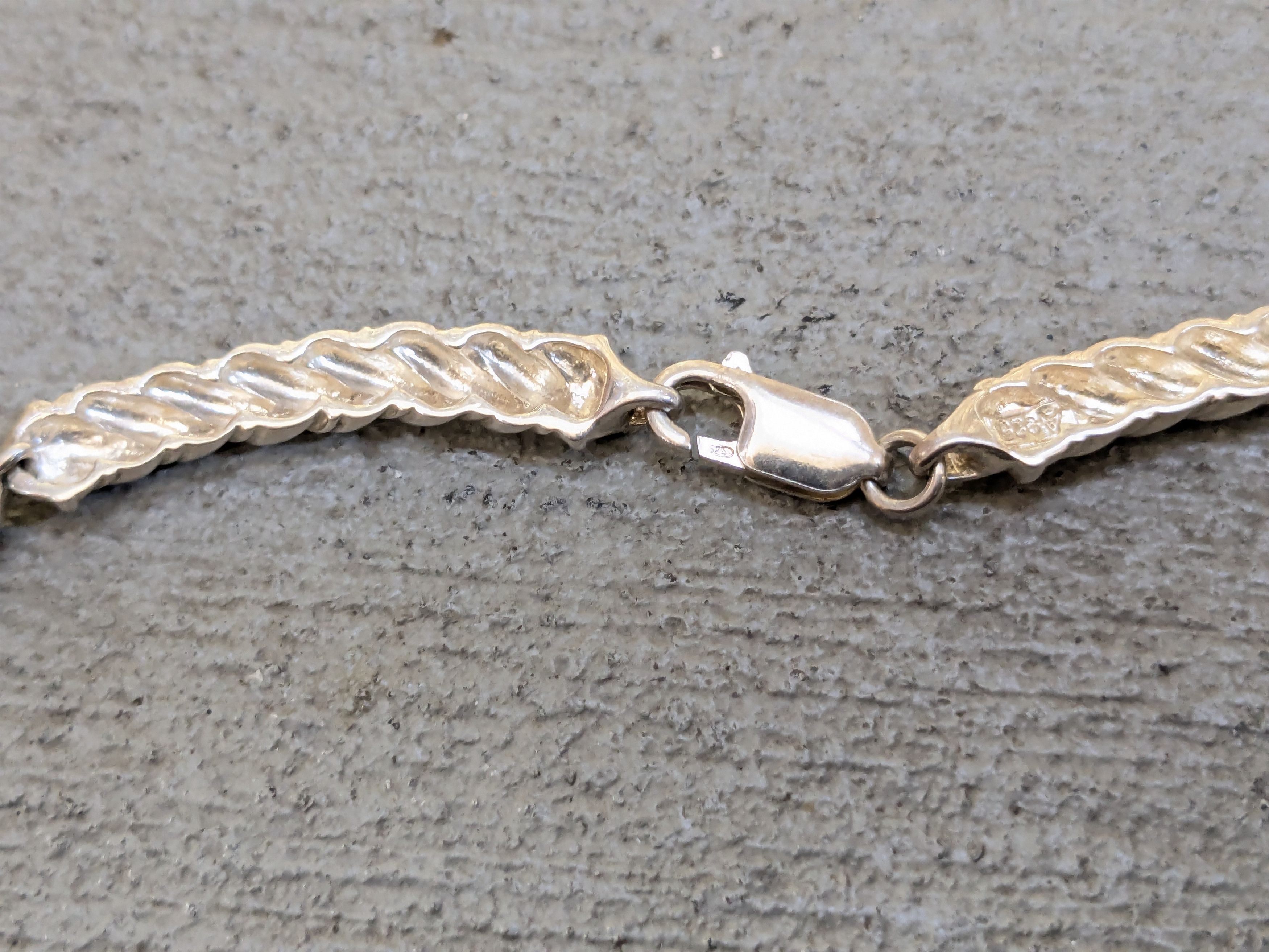 Jewelry Vintage Sterling Silver Necklace 17 Chain Link Size ONE SIZE - 6 Thumbnail