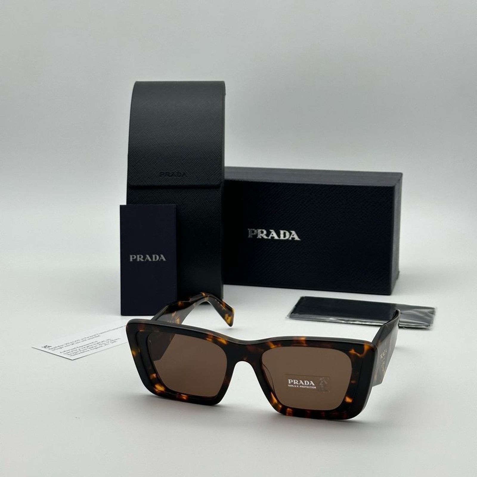 Prada PRADA Sunglasses PR08YS 01V8C1 Havana Honey/Dark Brown Women Size ONE SIZE - 10 Thumbnail