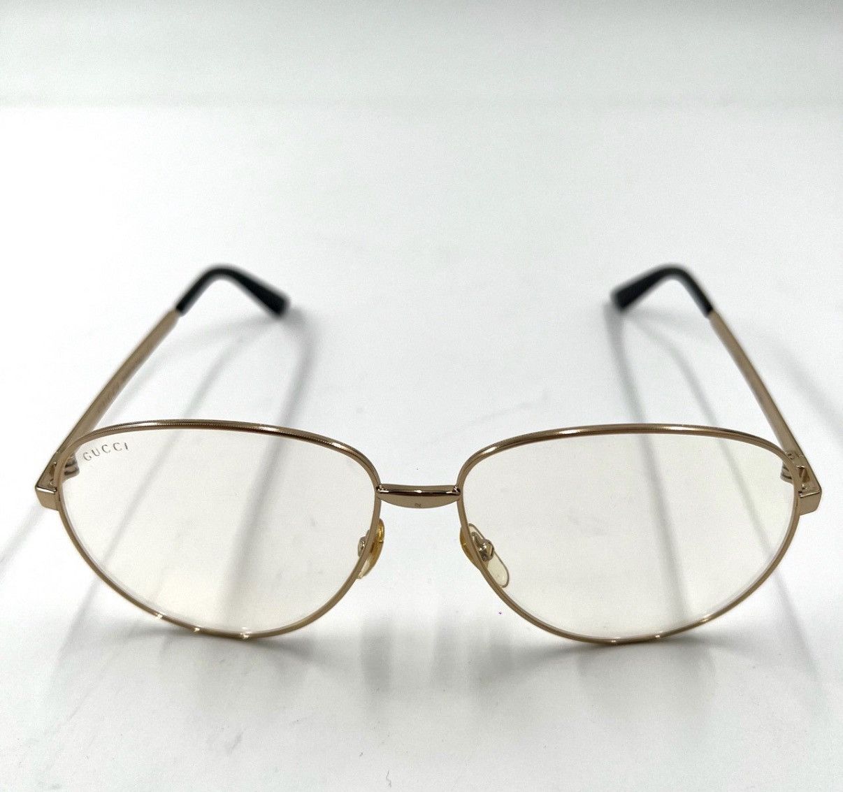 Gucci Gucci/Gold Metal Frame Large Frame Clear Glasses K12 Size ONE SIZE - 1 Thumbnail