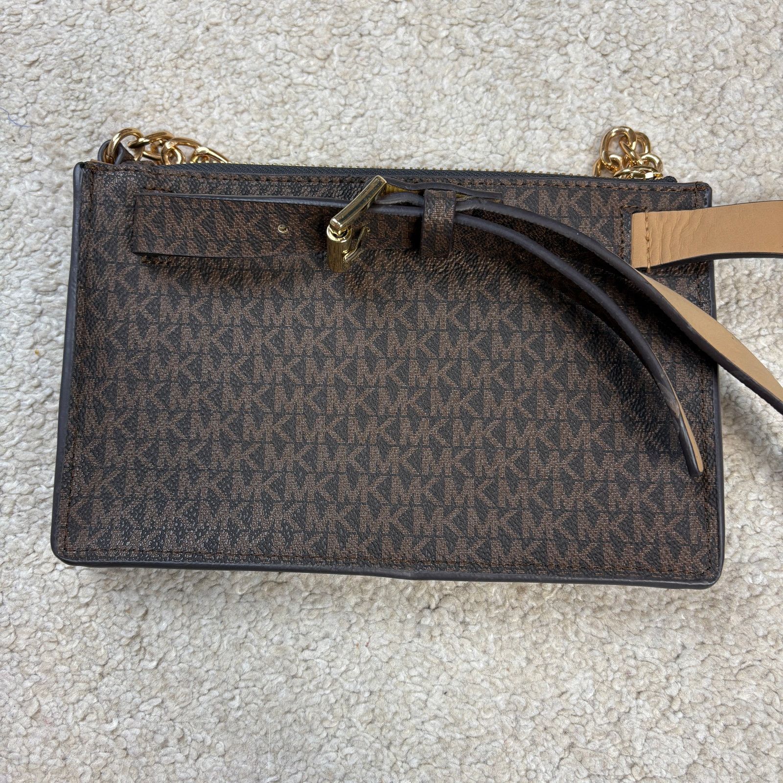 Michael Kors NWOT Michael Kors MMK Chain Zip Brown Logo Belt Bag XL Size ONE SIZE - 4 Thumbnail