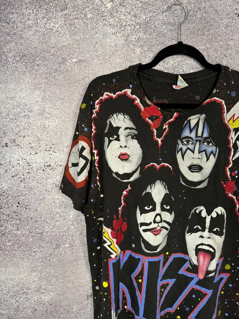 Band Tees × Hanes 1992 Vintage KISS T-Shirt Faces AOP Hanes Winterland Concert Size US L / EU 52-54 / 3 - 3 Thumbnail