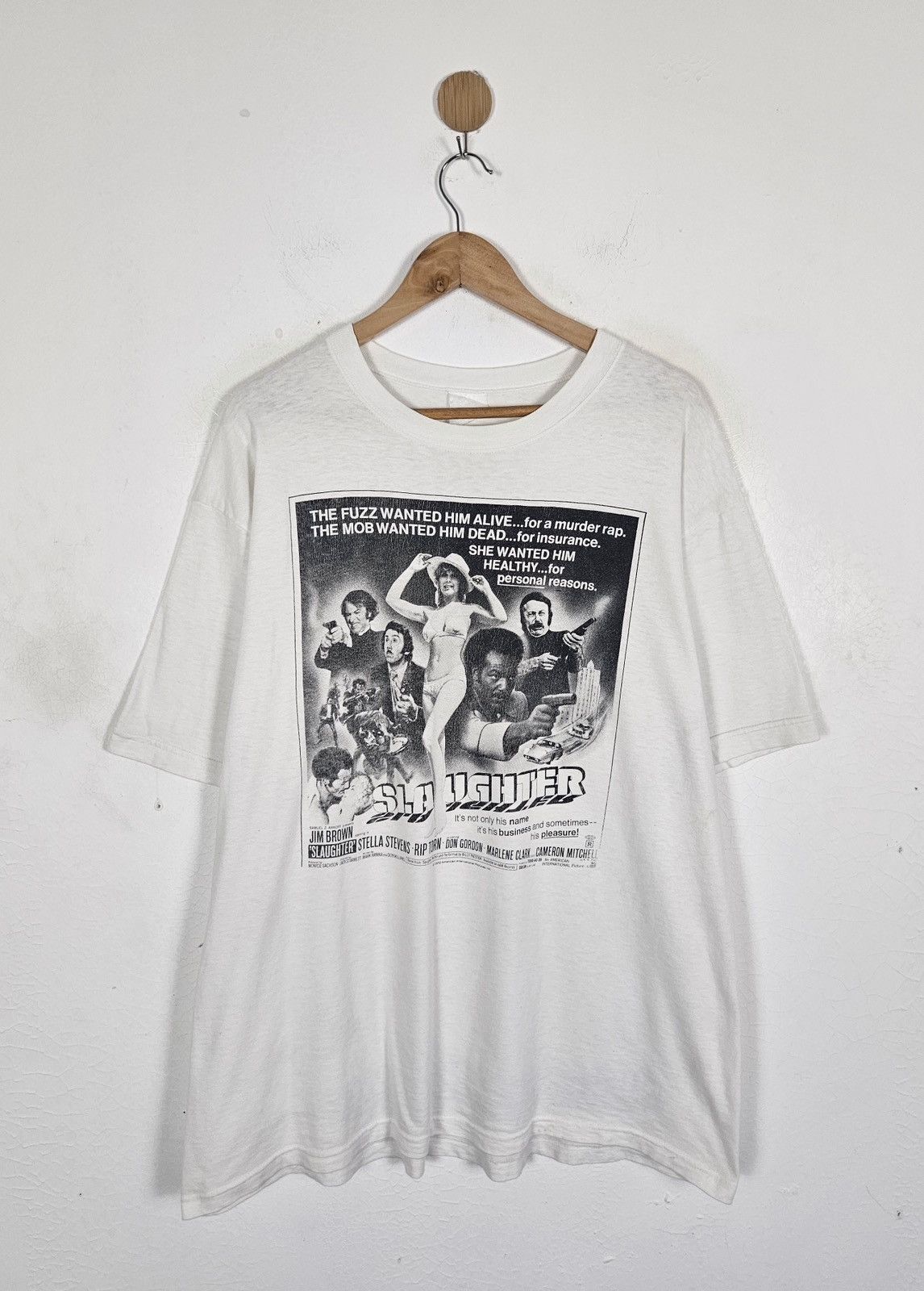 Vintage Vintage Slaughter Movie film jim brown poster shirt Size US XL / EU 56 / 4 - 1 Thumbnail