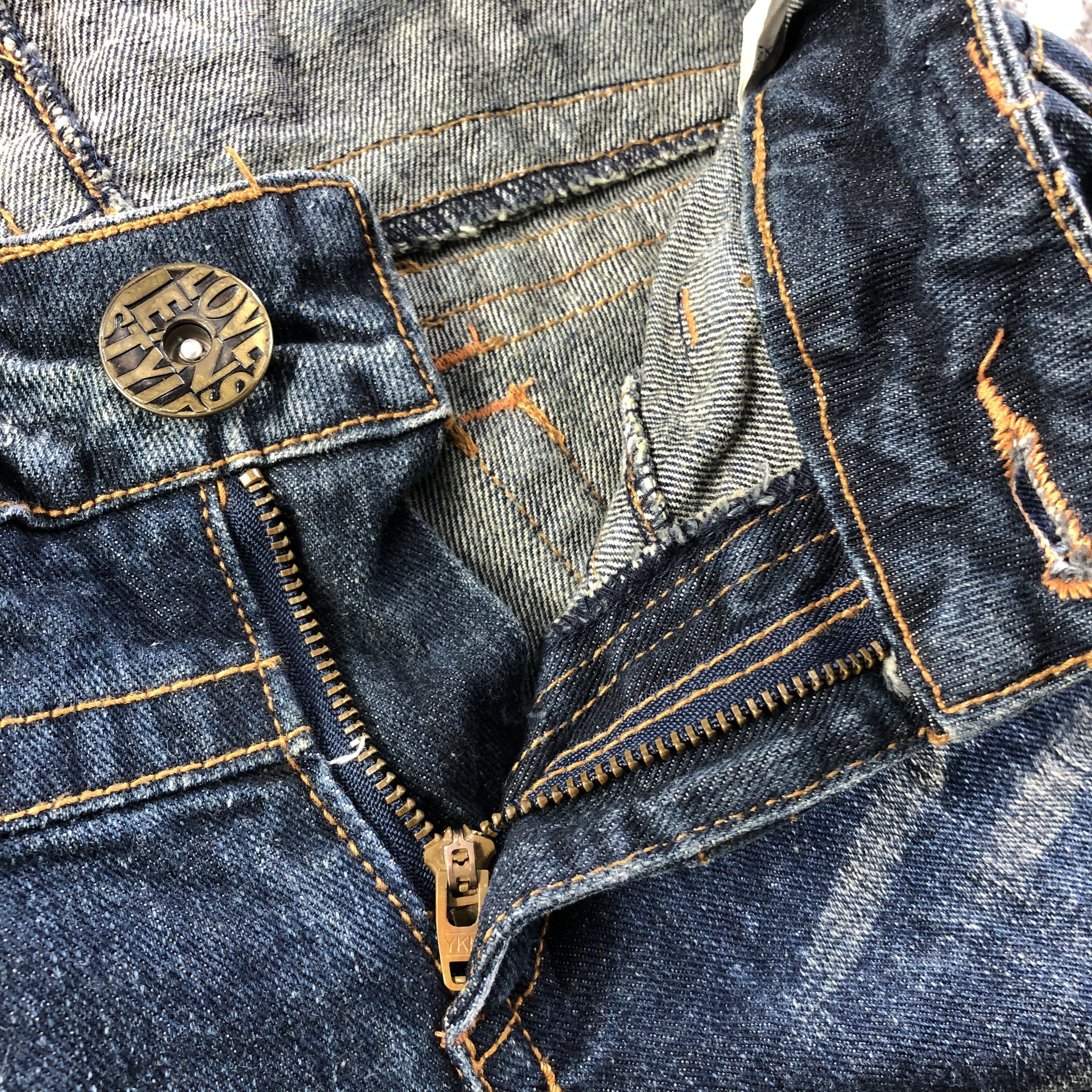 Japanese Brand Sky Bomber Jeans Faded Blue Flare Denim KJ1556 Size 29" - 7 Thumbnail