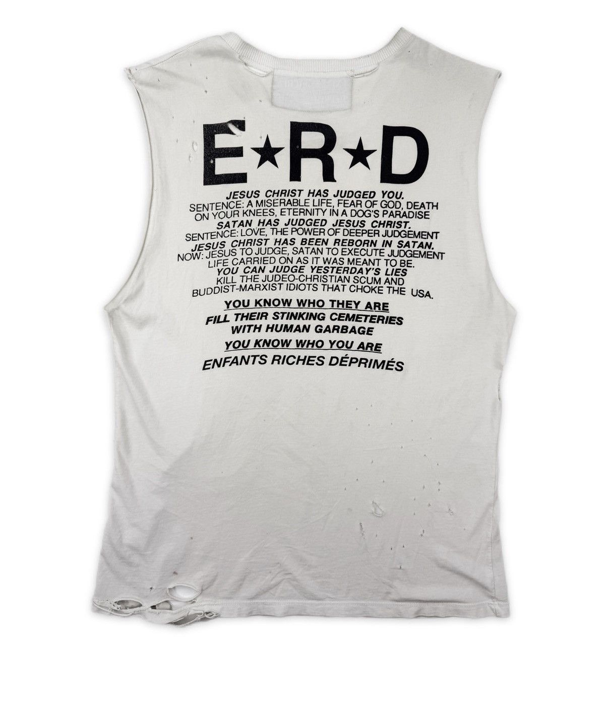 Enfants Riches Deprimes SS16 Enfants Riches Deprimes ‘Jesus Judged You’ Distressed Slogan Tank Top Size US S / EU 44-46 / 1 - 1 Thumbnail