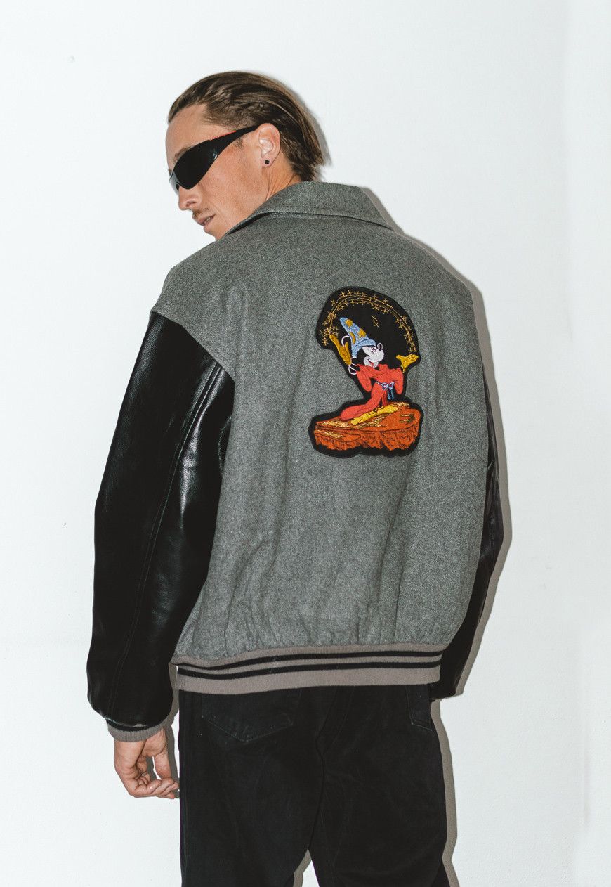 Designer × Vintage Collectible 90s Mickey Monesy Wool Leather Bomber Jacket Size US XL / EU 56 / 4 - 1 Thumbnail
