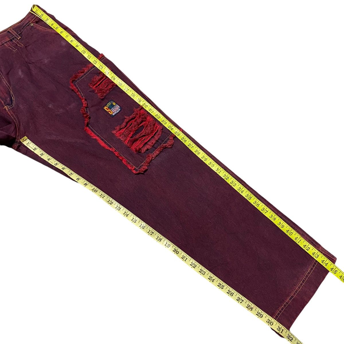 Vintage Vintage SWEET HEART Red Blood Fabulous Denim Baggy Pants Size US 38 / EU 54 - 16 Thumbnail