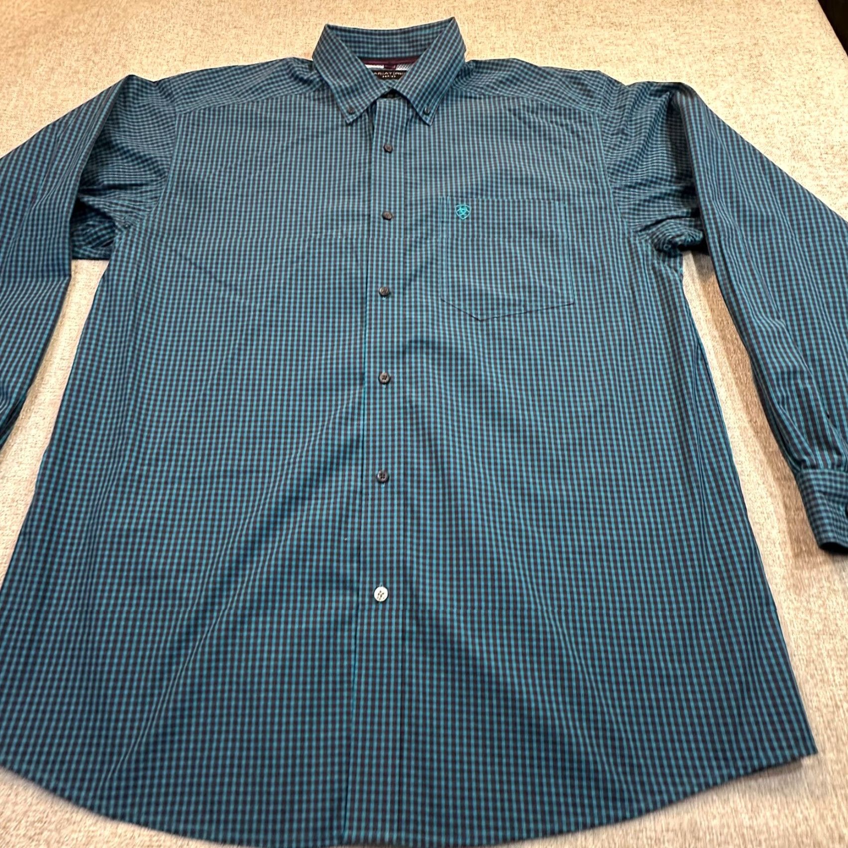 Ariat Ariat Pro Series Mens XL Gingham Western Cowboy Button Down Long Sleeve Shirt Size US XL / EU 56 / 4 - 6 Thumbnail