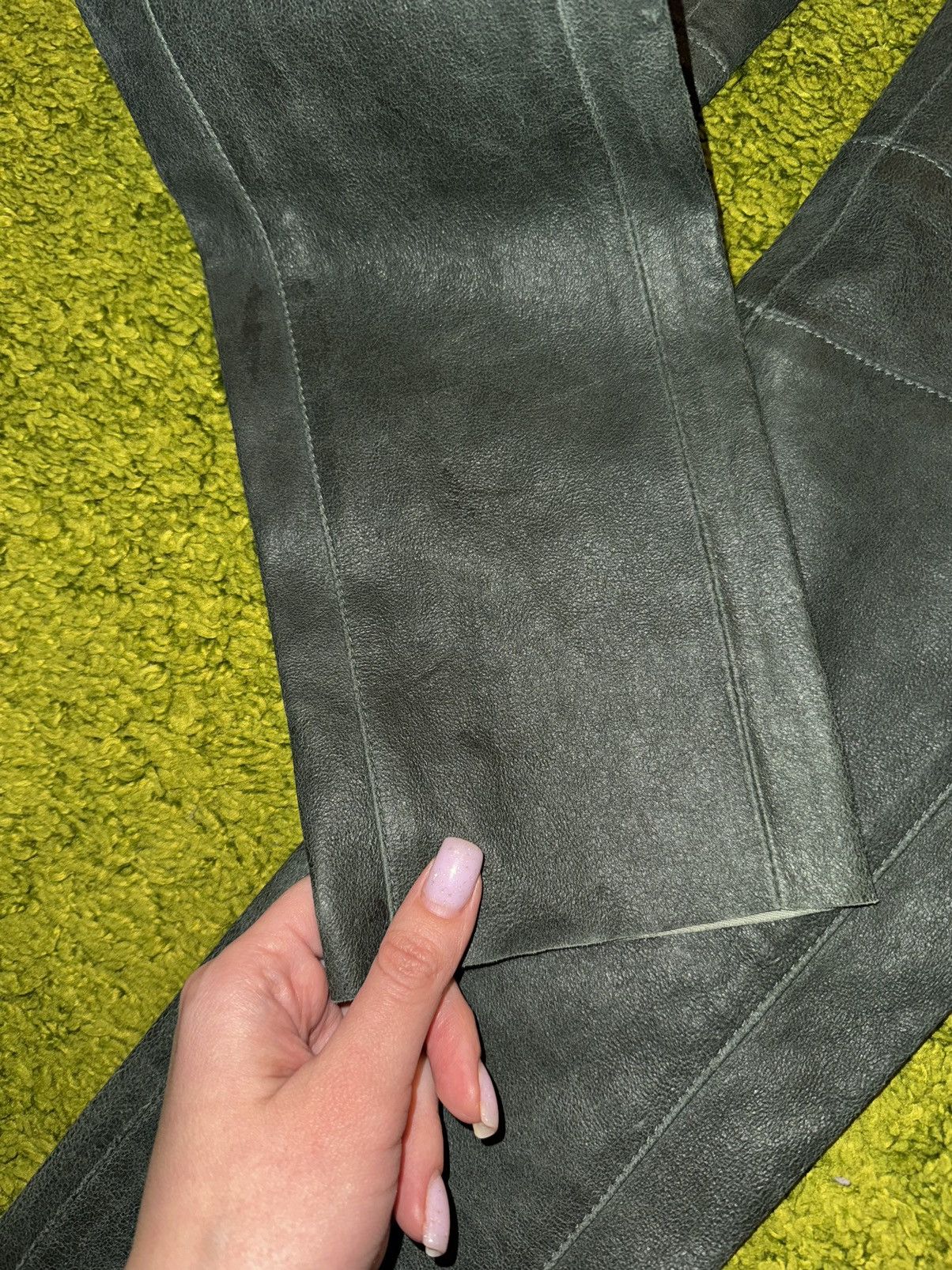 Designer Schacky and Jones avant garde 100% real leather pants Size 26" / US 2 / IT 38 - 7 Thumbnail