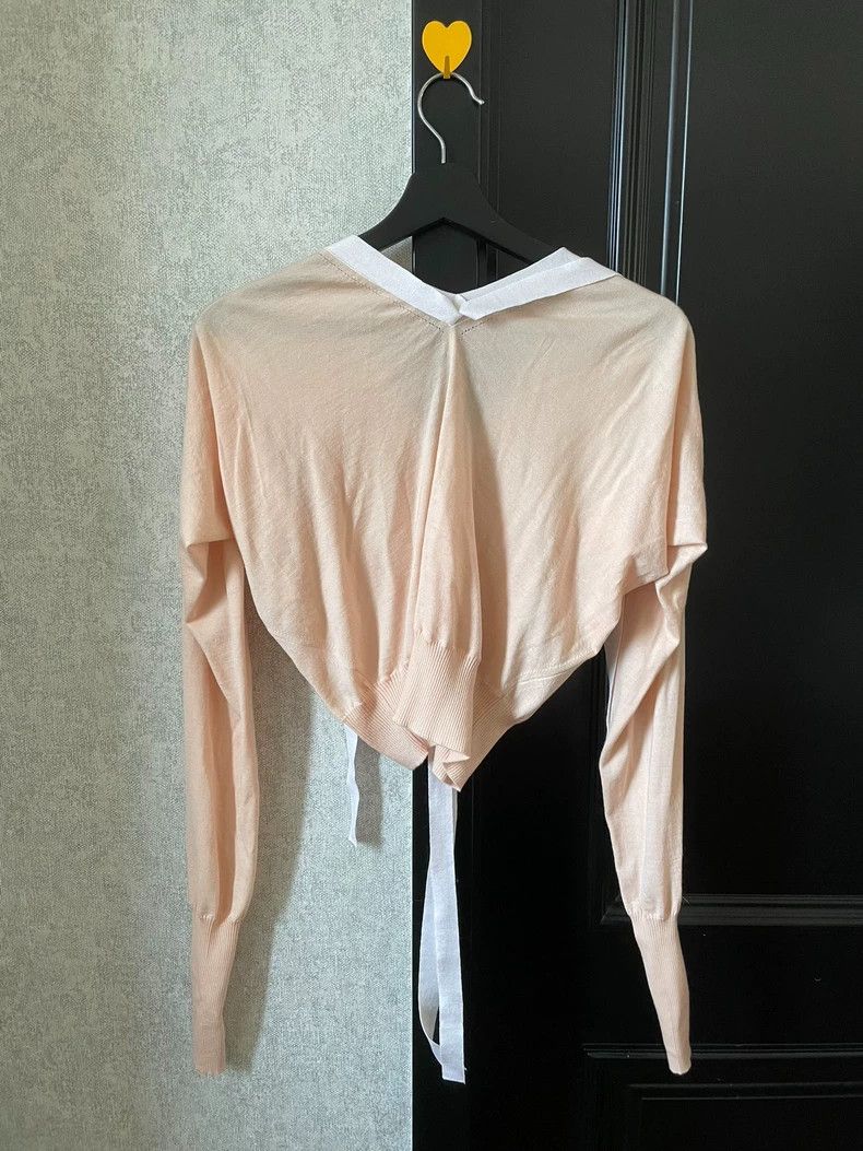 Loewe LOEWE Salmon pink ribbon short cardigan sweater Size XS / US 0-2 / IT 36-38 - 2 Thumbnail