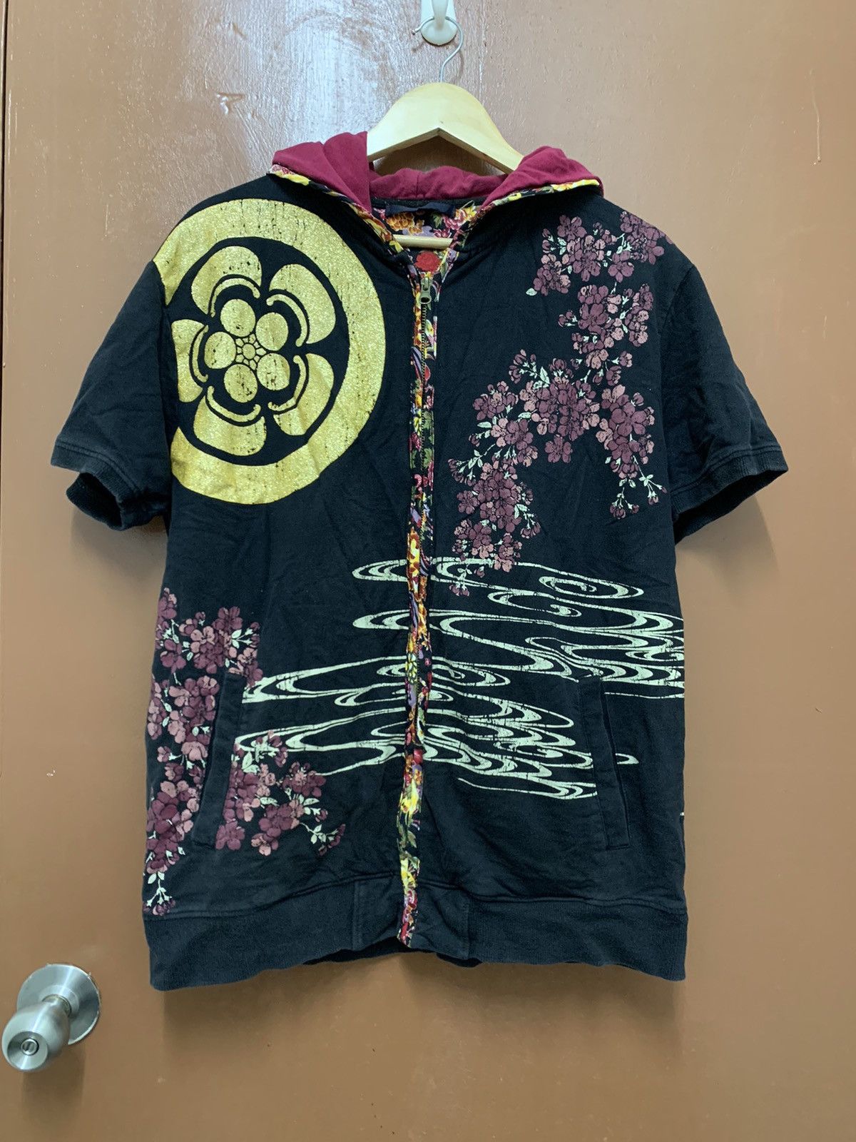 Vintage YAKUZA DRAGON SUKAJAN SHORT SLEEVE HOODIE VERY RARE Size US L / EU 52-54 / 3 - 3 Thumbnail