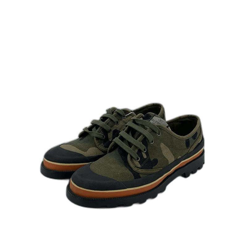 Valentino Green Camouflage Casual Hiking Shoes