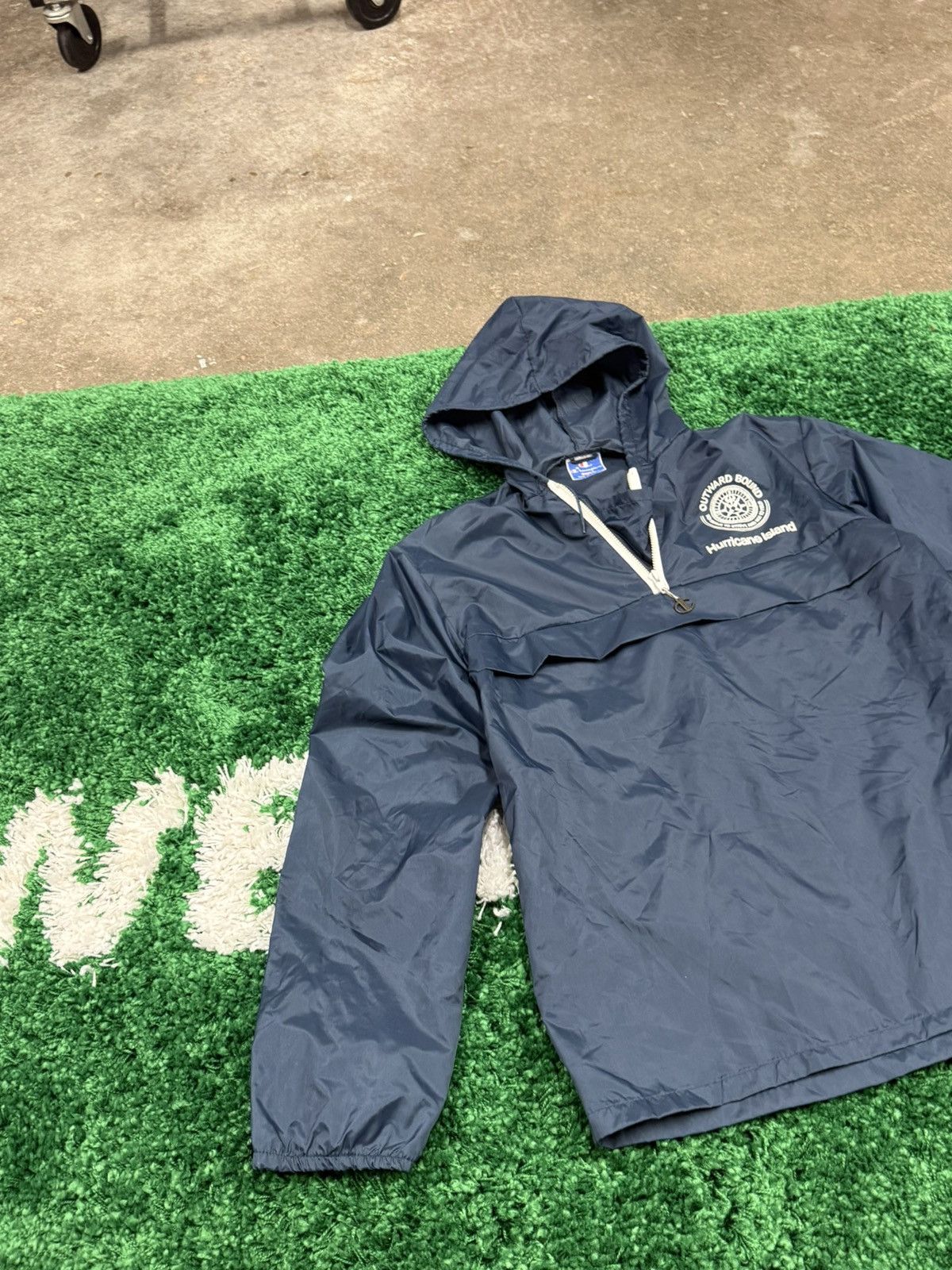 Champion × Vintage Champion Navy Anorak Track Windbreaker Jacket Navy Medium Size US M / EU 48-50 / 2 - 2 Thumbnail