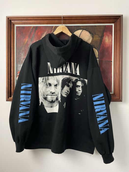 Vintage Vintage 90s Rare Nirvana Band Hoodie Kurt Cobain Grunge Hype
