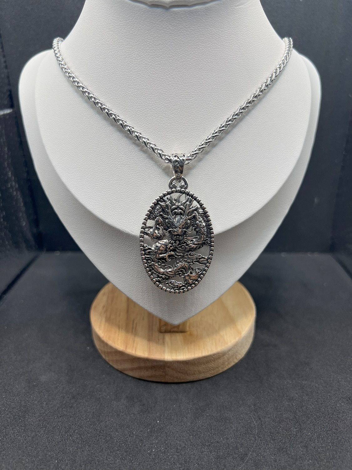 Jewelry x Vintage Dragon Silver Chain Necklace, Men's