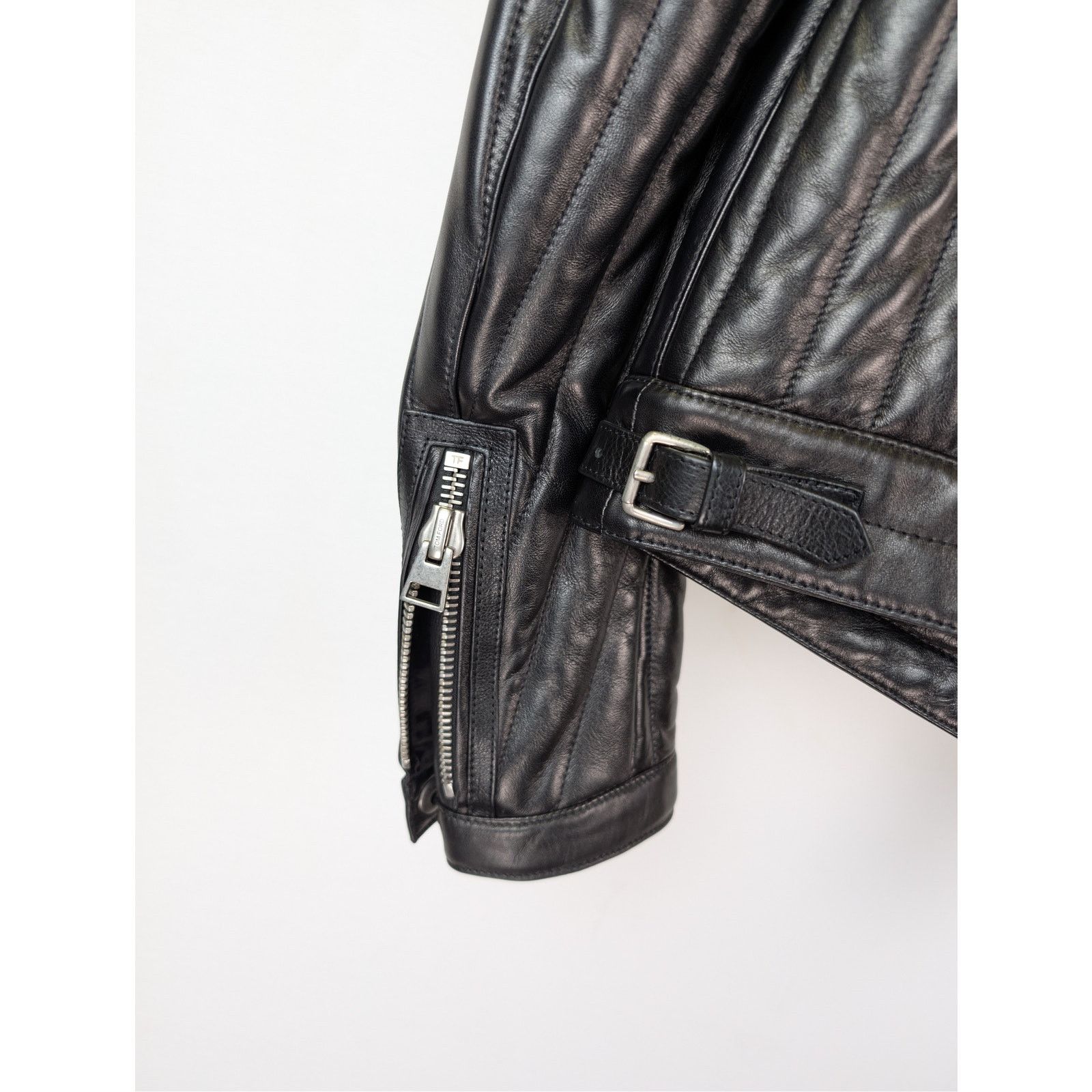 Tom Ford o1rshd1 Leather Wear Biker Jacket in Black Size US M / EU 48-50 / 2 - 14 Thumbnail