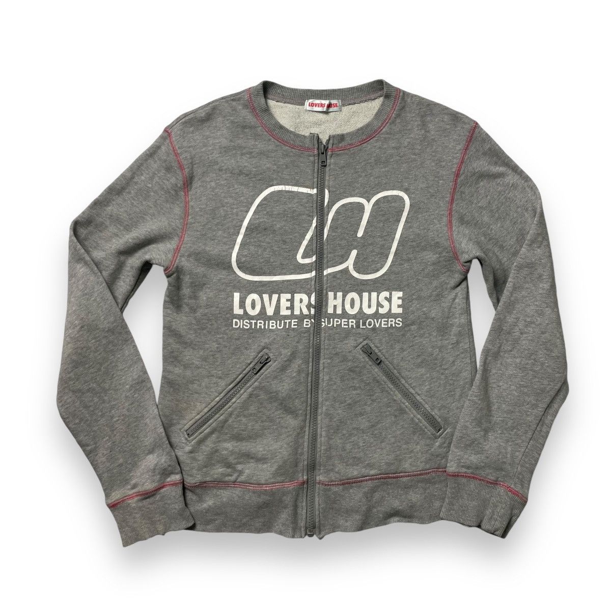 20471120 🇯🇵 VINTAGE LOVERS HOUSE SUPER LOVERS FULL ZIP SWEATER Size M / US 6-8 / IT 42-44 - 2 Thumbnail