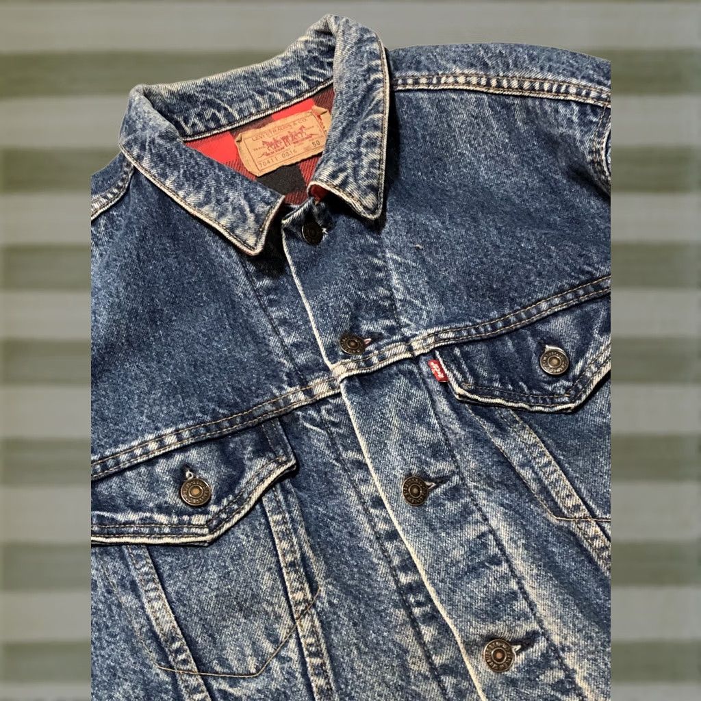 Levi's VINTAGE Levi's Trucker Denim Jacket 70411 0816 Flannel Lined Mens 44 Blue 80s USA Jacket Mens 44 Levi's Trucker 80s USA Blue Jacket Size US S / EU 44-46 / 1 - 1 Thumbnail