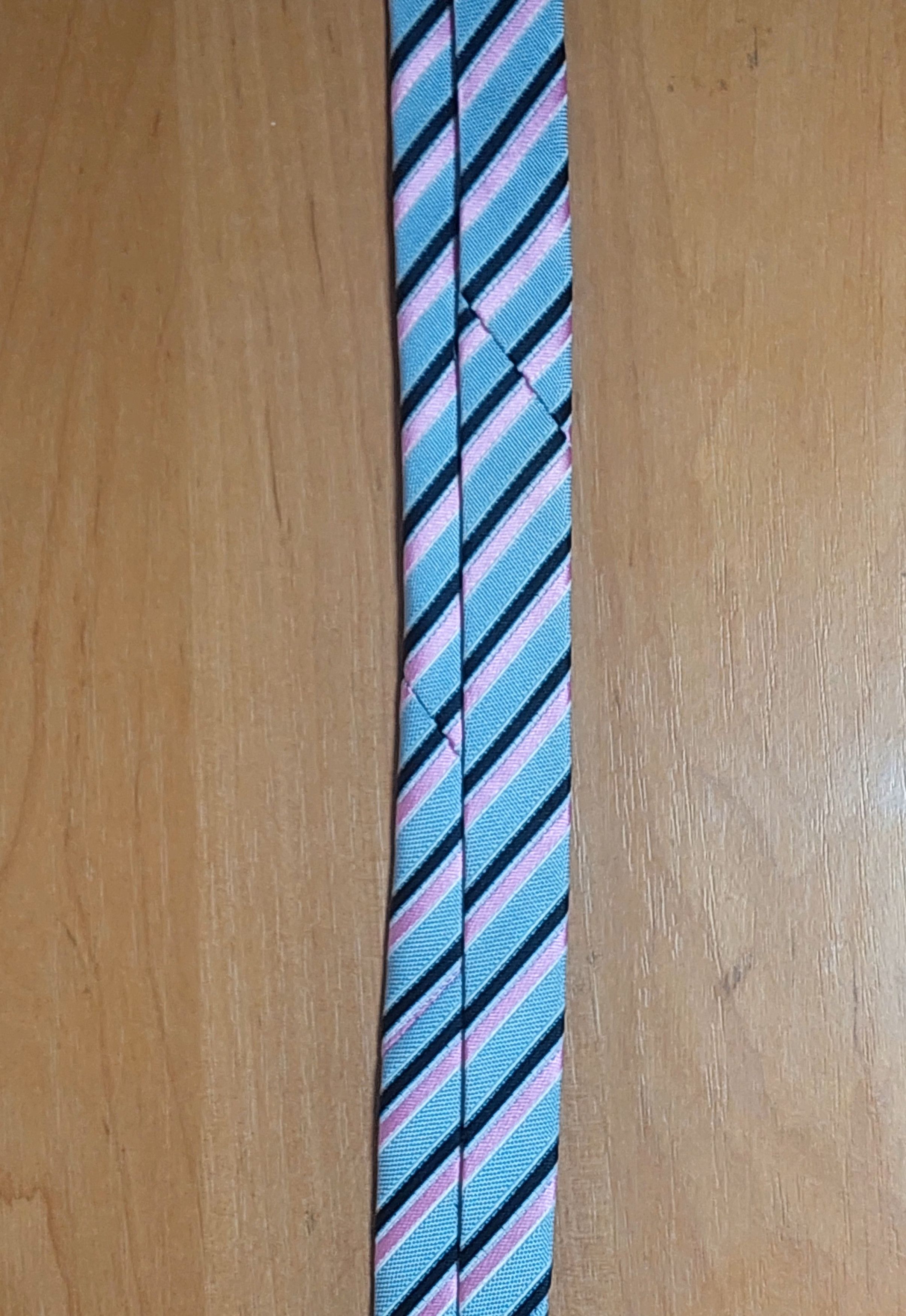 Ermenegildo Zegna Ermenegildo Zegna Silk Tie Gray Pink Diagonal Stripe Italy Size ONE SIZE - 14 Thumbnail