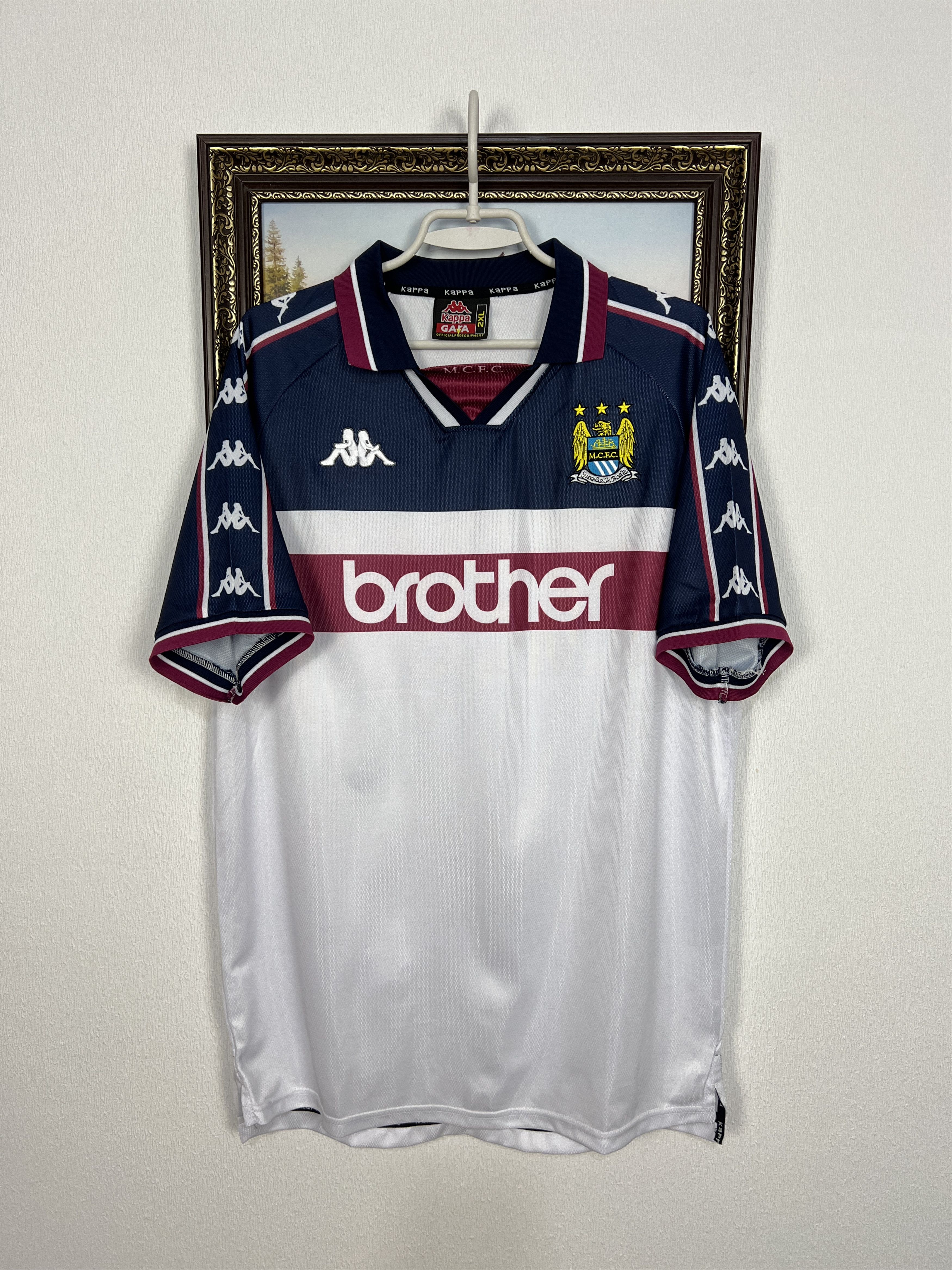 Kappa Manchester City Away football shirt 1997 Soccer Jersey Size US XL / EU 56 / 4 - 1 Thumbnail