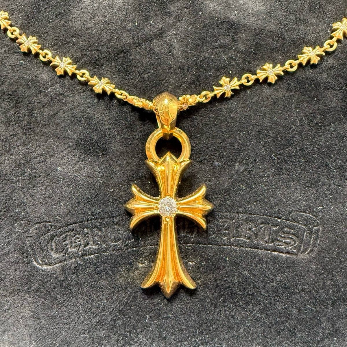 Chrome Hearts Chrome Hearts 22k Gold Cross Pendant with Diamond Size ONE SIZE - 3 Thumbnail