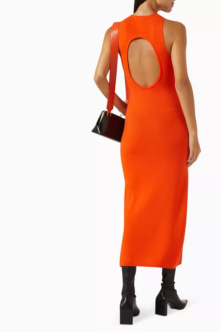 Jil Sander o1y0925 Sleeveless Midi Dress in Orange Size XS / US 0-2 / IT 36-38 - 2 Thumbnail