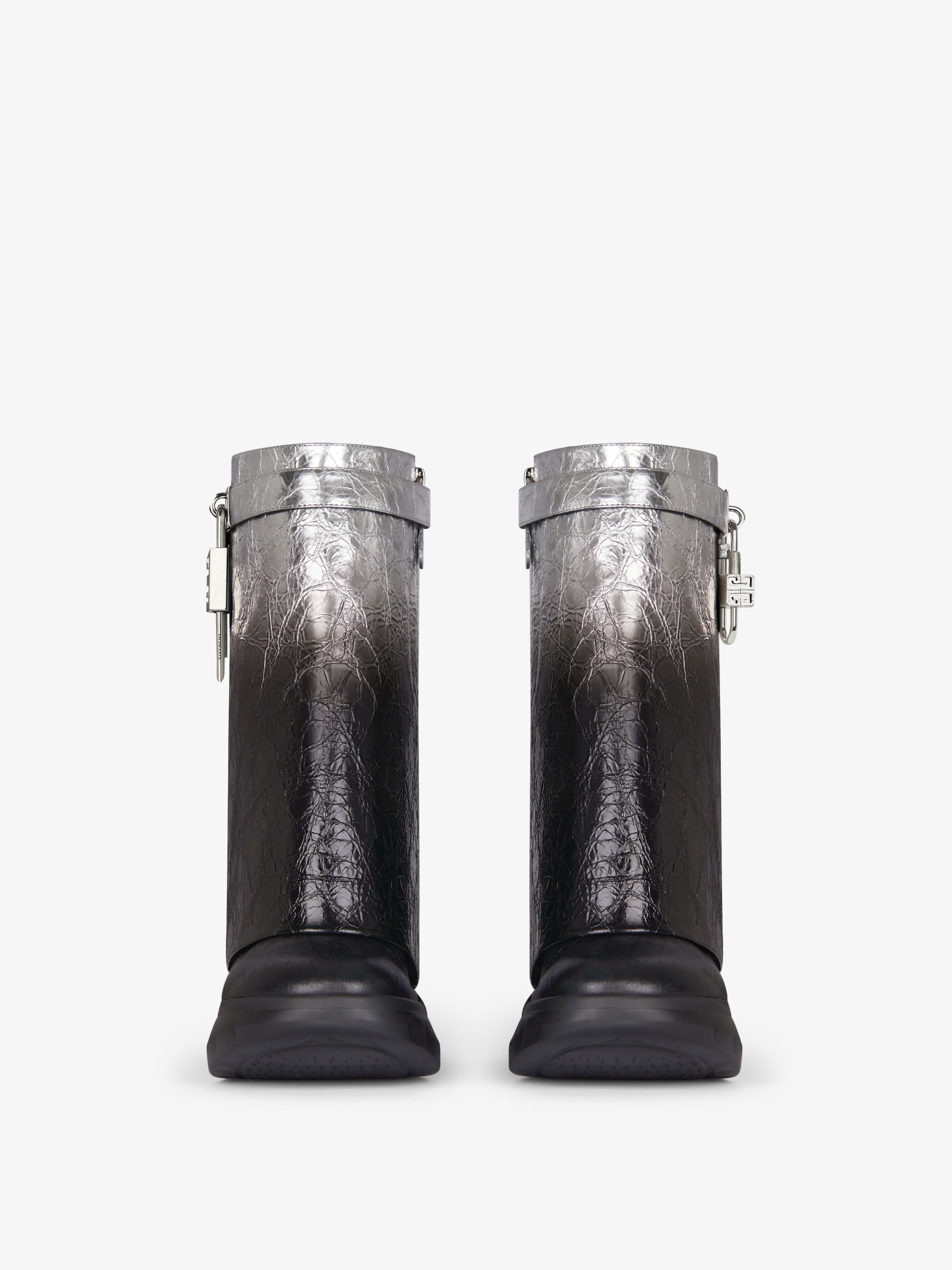 Givenchy o1srvl11e0525 Shark Lock Ankle Boots Biker Low Wedge Size US 10 / IT 40 - 3 Thumbnail