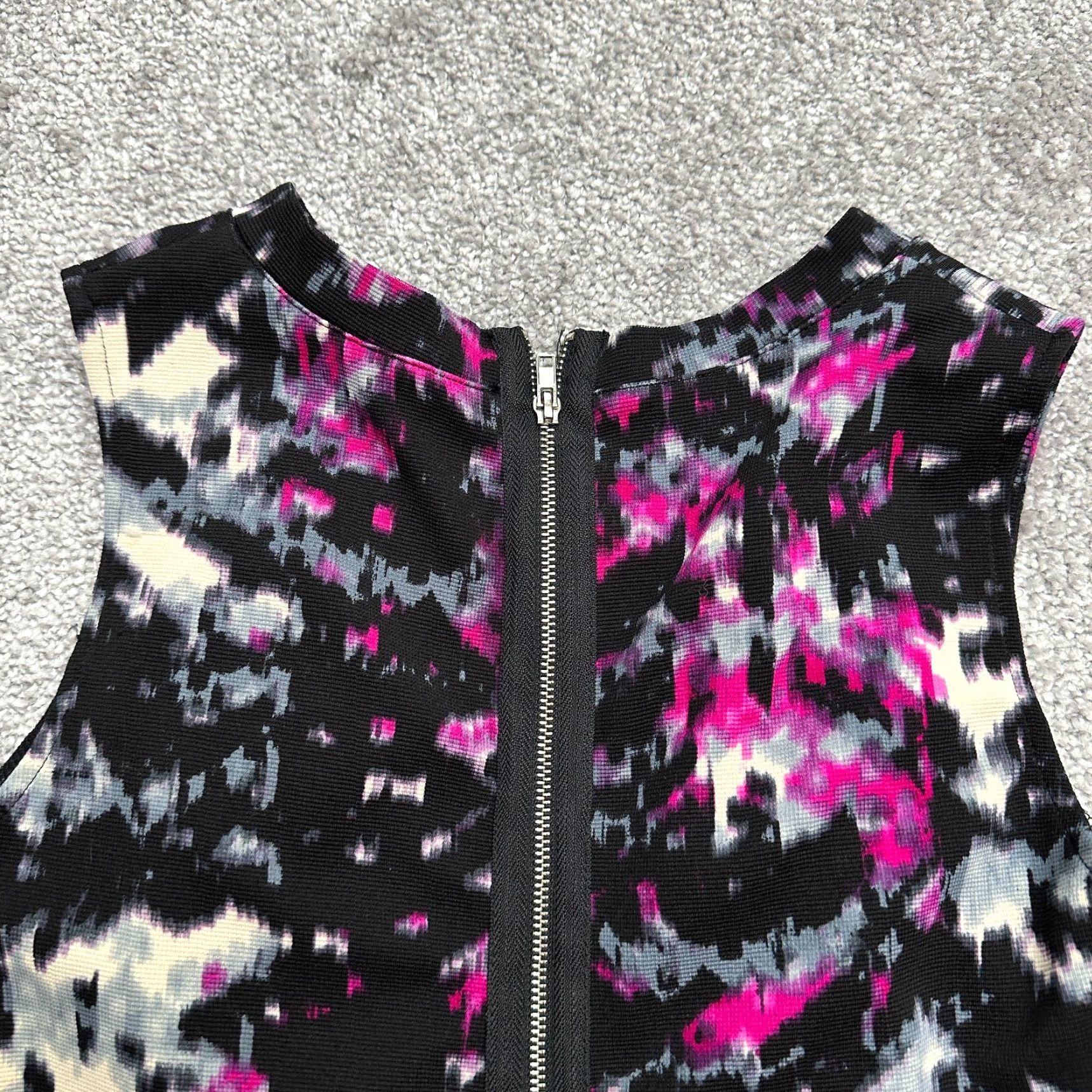 AQUA Aqua Colorblock Cropped Top Womens Small Multicolor Sleeveless Zip Shirt Tank Size S / US 4 / IT 40 - 3 Thumbnail